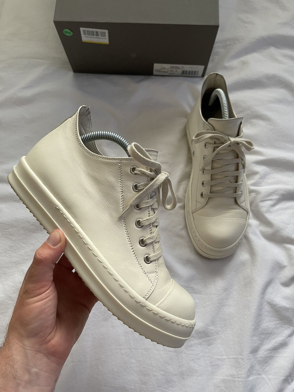 Pre-owned Rick Owens Ramone Low Shoes In White