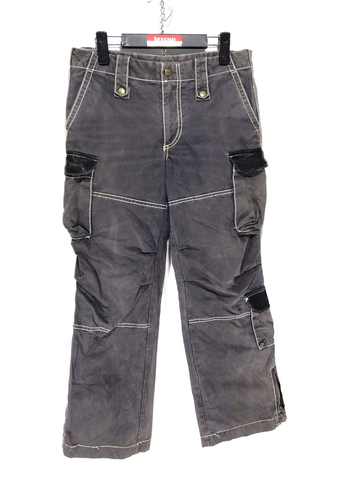 Japanese Brand 291295 Homme Cargo Pant Faded Regular 3🟦 Size US 31 - 4 Thumbnail