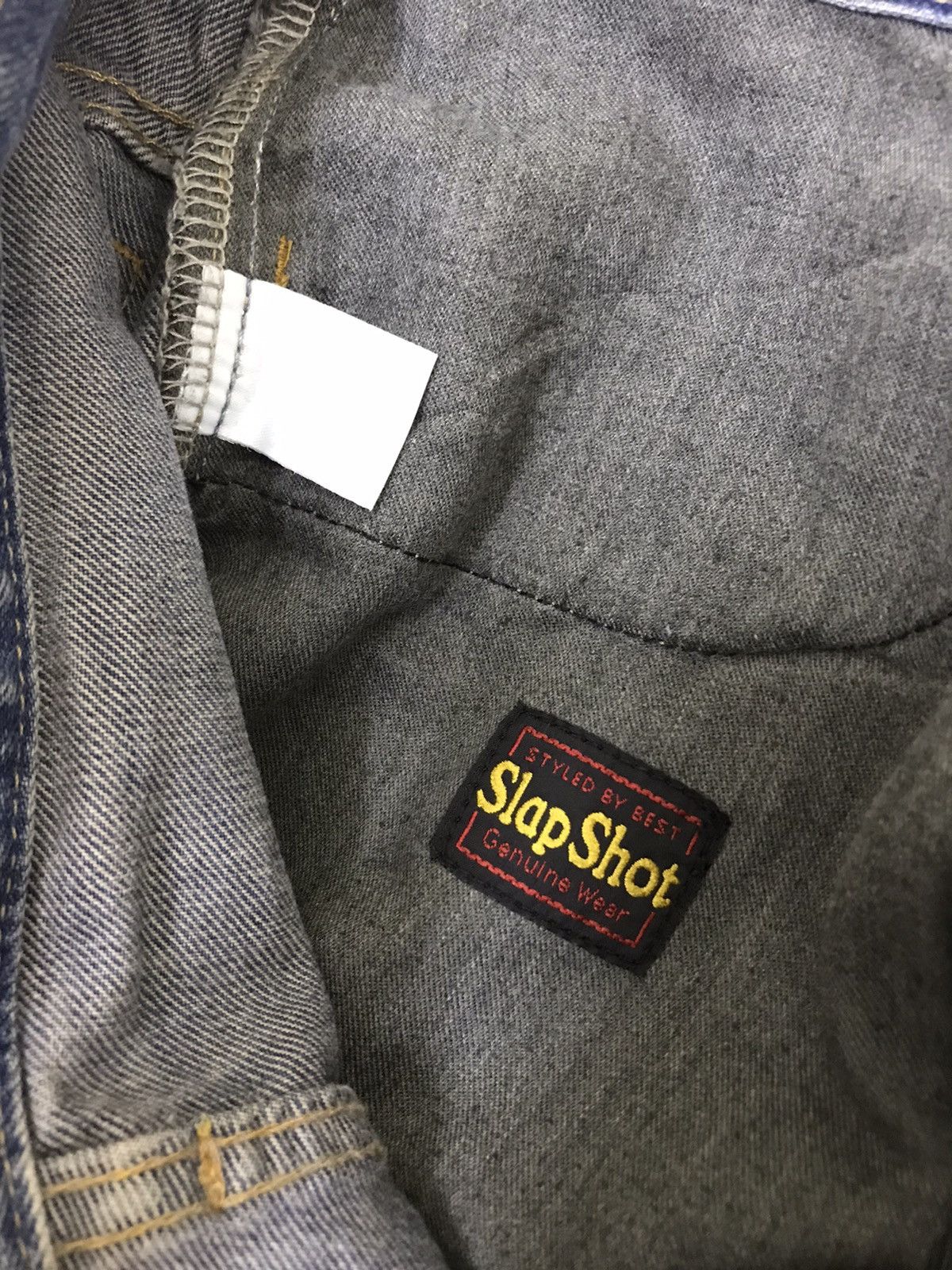 Japanese Brand Slapshot Bleach Patchwork Distressed Denim Regular 39🟦 Size US 34 / EU 50 - 9 Thumbnail