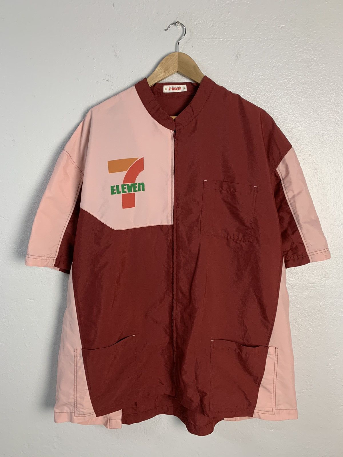 Image of 7 Eleven Zipper Shirt in Red, Men's (Size 2XL)