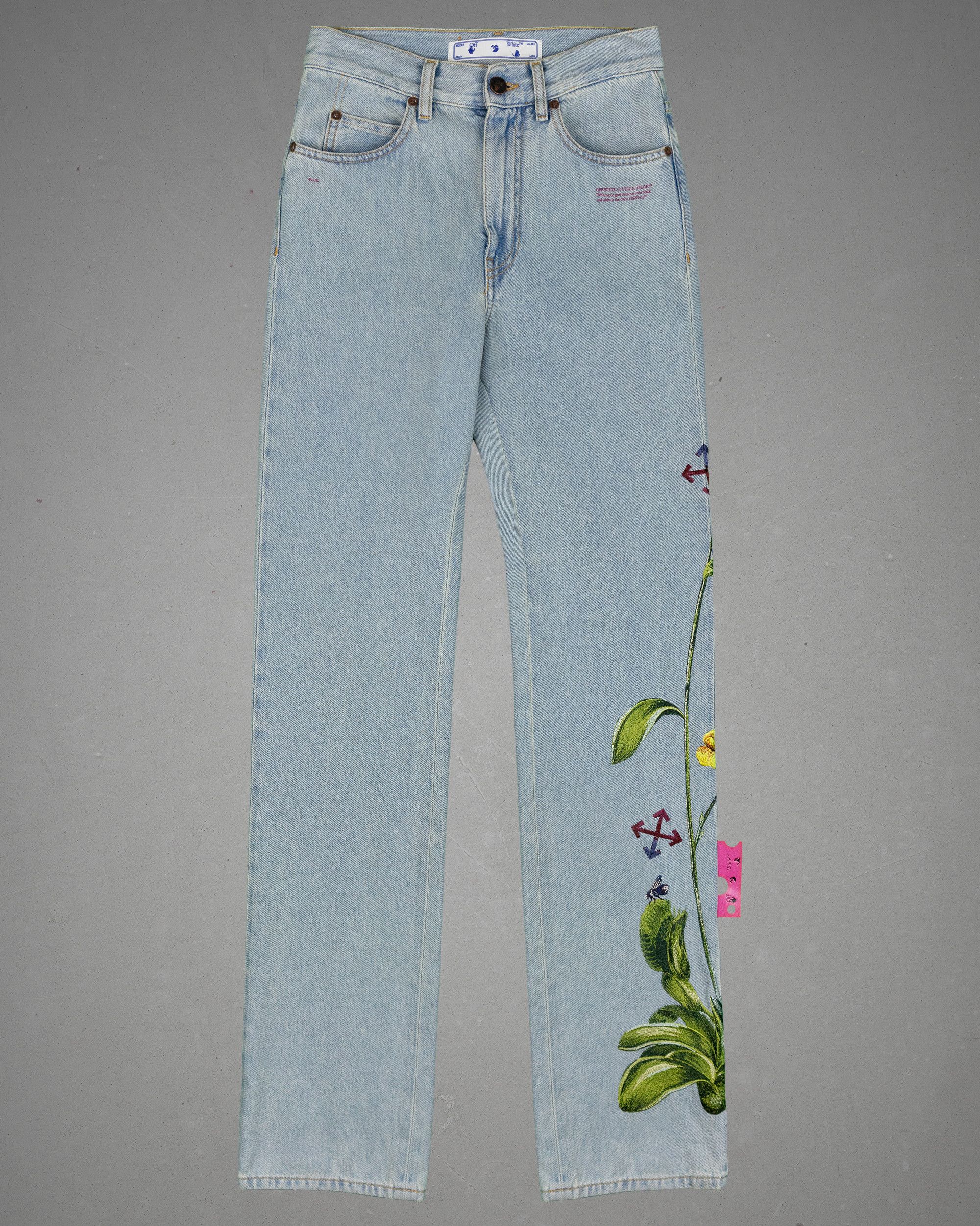 OFF WHITE Virgil abloh “do not remove” embroidered denim jeans popular sz 30 distressed