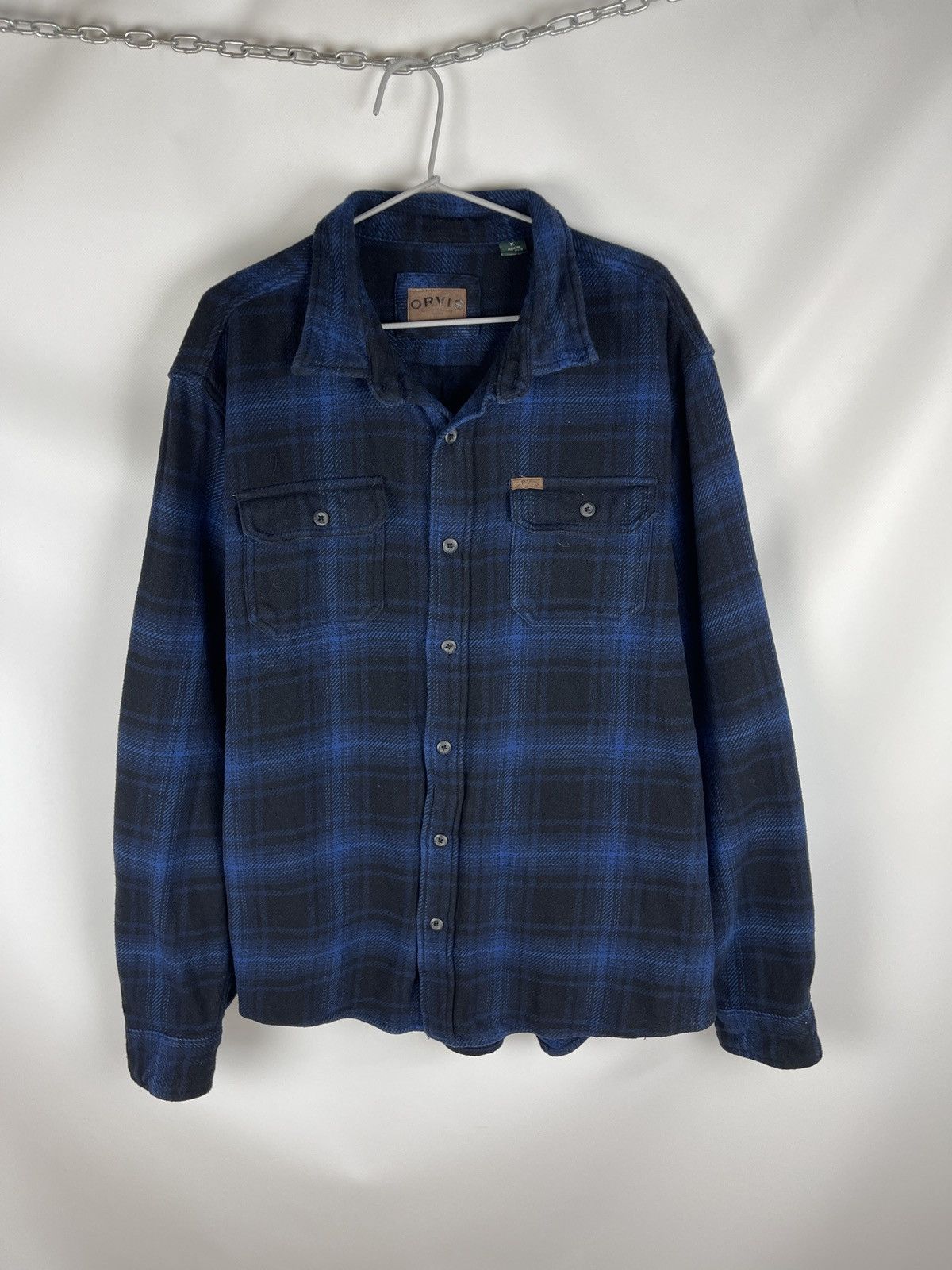 Orvis Orvis flannel checkered blue plaid long sleeve shirt Size US XL / EU 56 / 4 - 3 Thumbnail