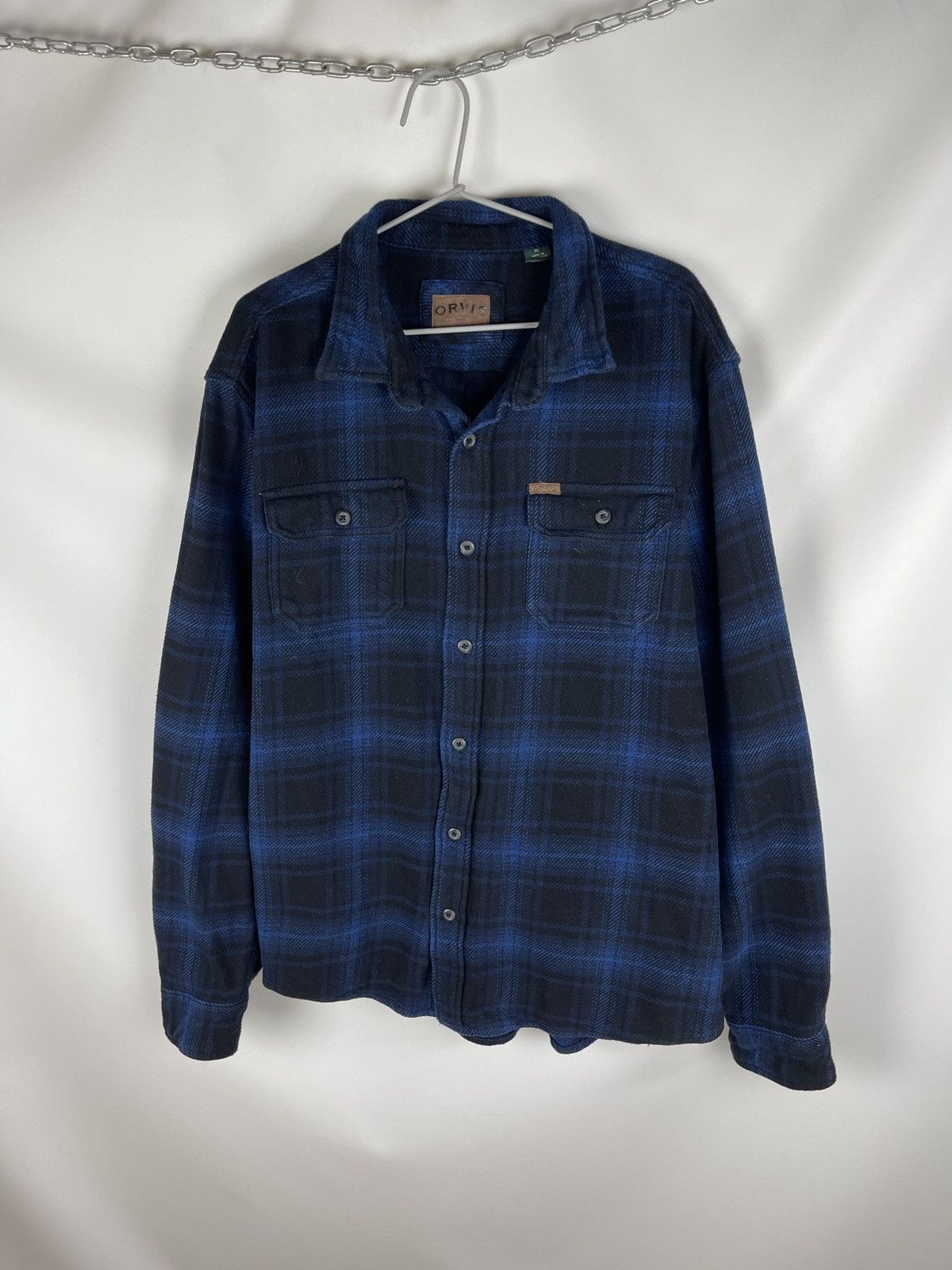 Orvis Orvis flannel checkered blue plaid long sleeve shirt Size US XL / EU 56 / 4 - 2 Thumbnail
