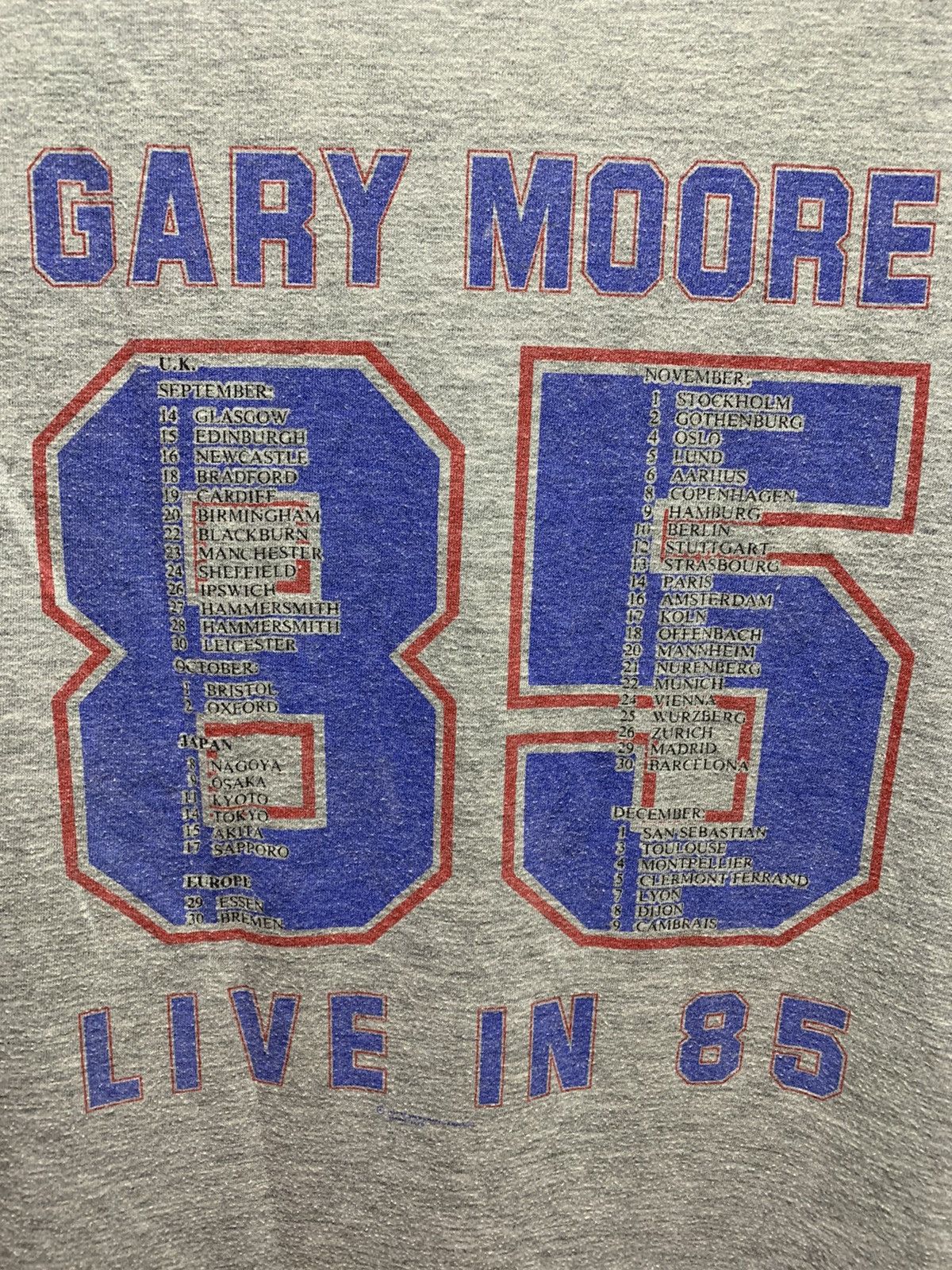 Band Tees Gary Moore live in 1985 vintage tour rock band t-shirt M sz Size US M / EU 48-50 / 2 - 6 Thumbnail