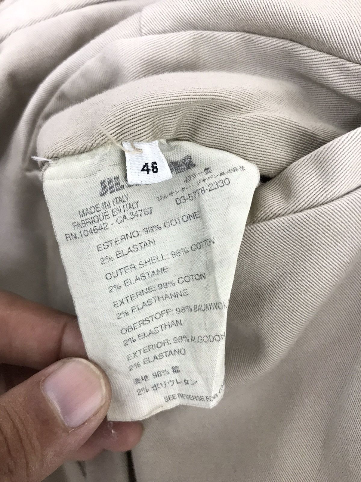 Jil Sander Made in Italy Jil Sander Khaki Stretch Regular Pant 3🟦 Size US 30 / EU 46 - 7 Thumbnail
