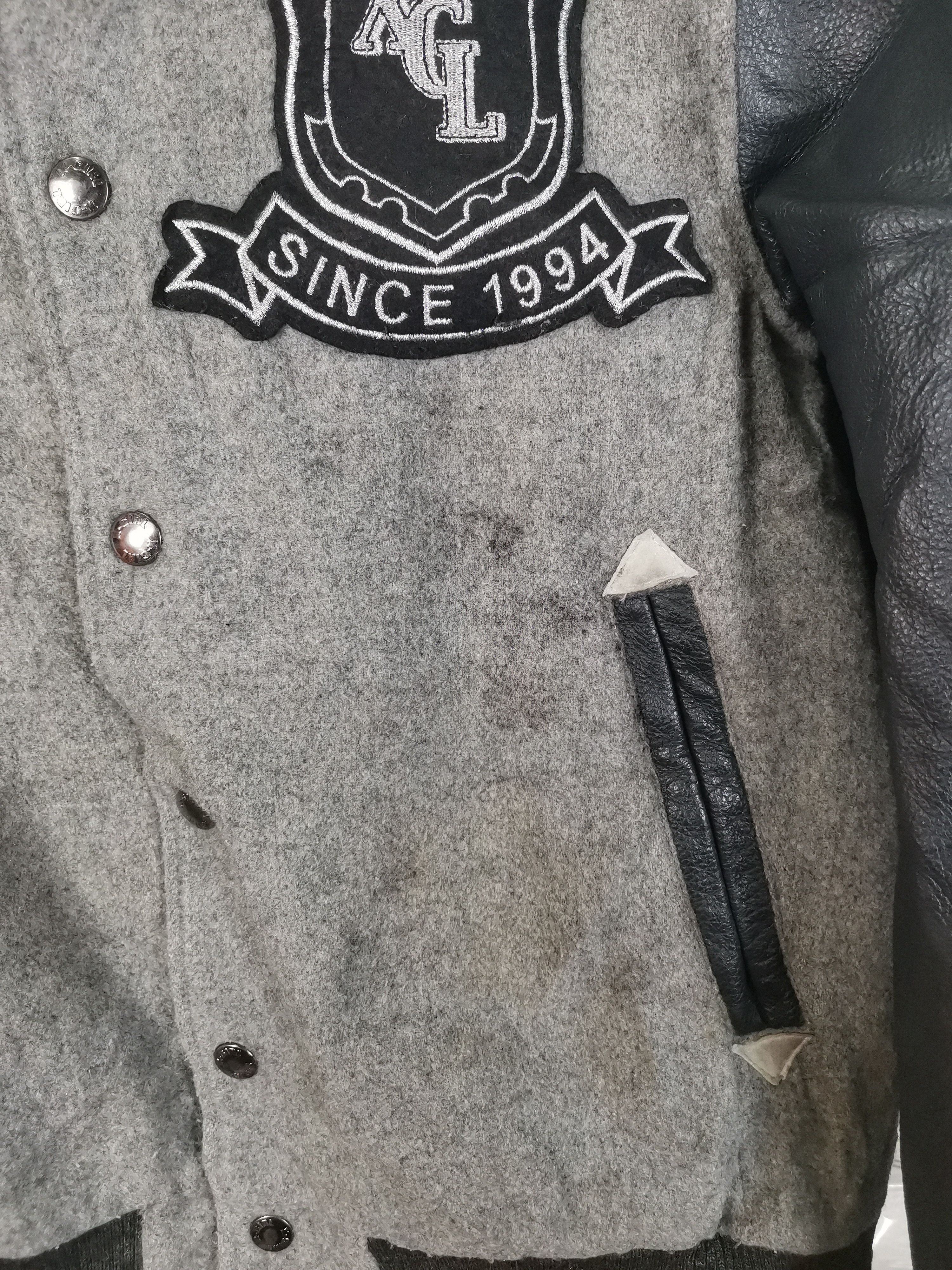 Japanese Brand Vintage X-Girl Wool Varsity Jacket Sleeve Leather Size US S / EU 44-46 / 1 - 2 Thumbnail