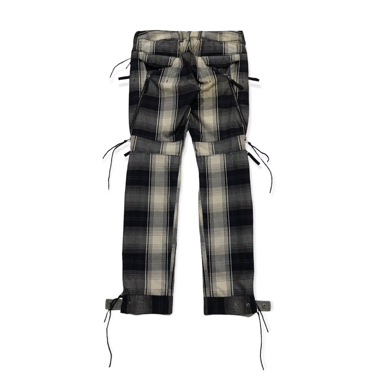 image of Marithe Francois Girbaud Bondage Plaid Pants in Black Plaid, Men's (Size 31)