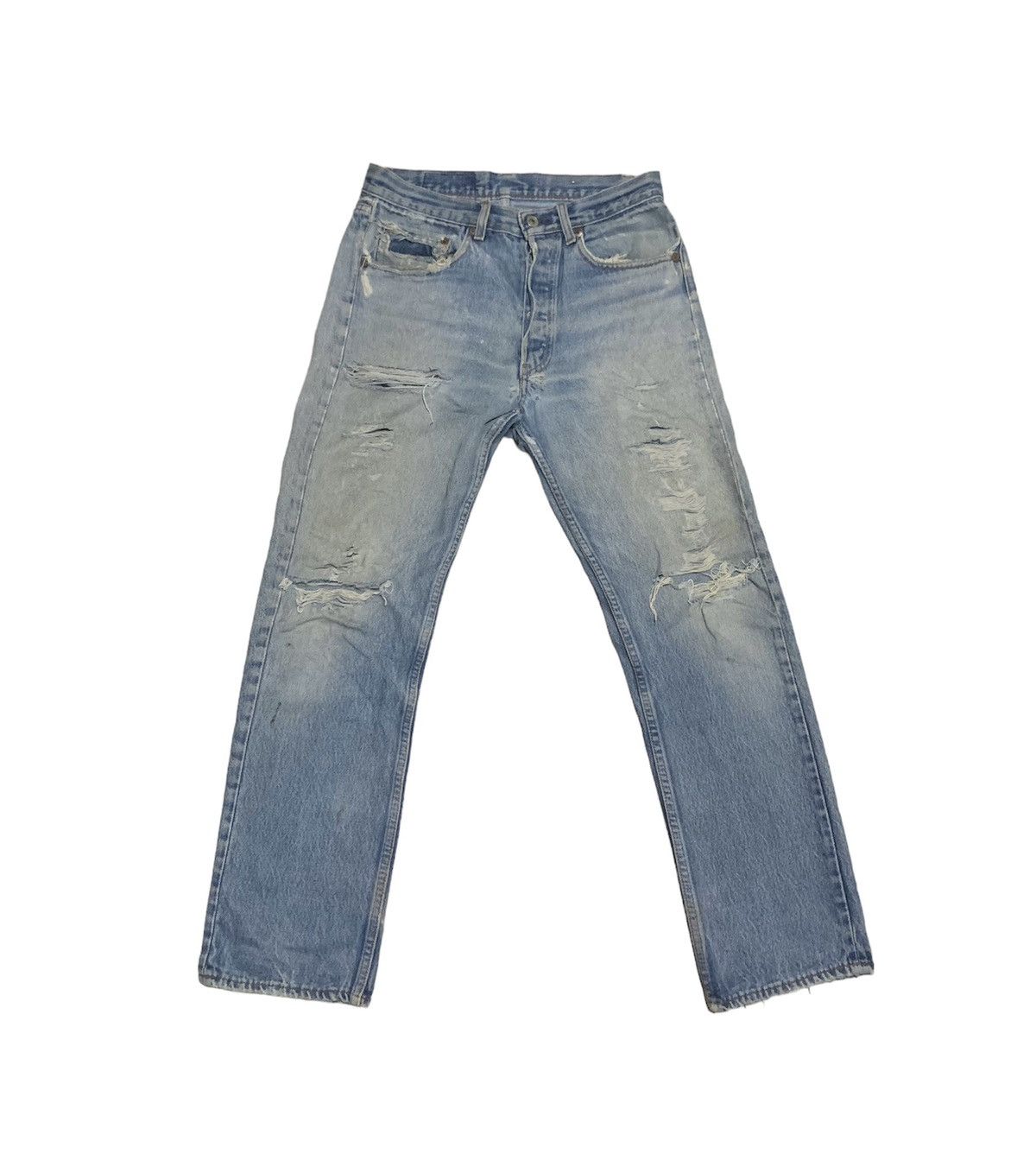 Levi's Vintage 90s Levi’s 501 Straight Leg Faded Blue Jeans Size US 30 / EU 46 - 1 Thumbnail