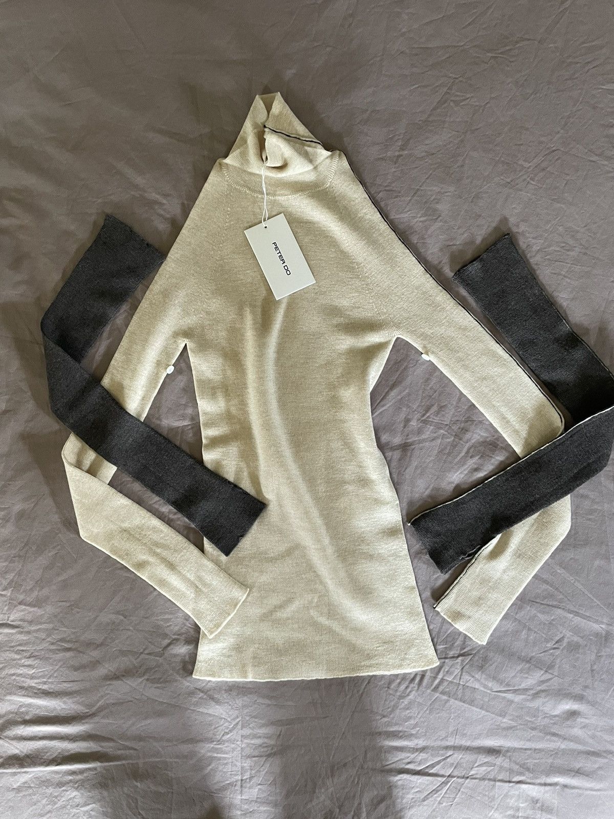 Peter Do Peter Do combo sleeve turtle neck sweater beige Size M Size M / US 6-8 / IT 42-44 - 3 Thumbnail