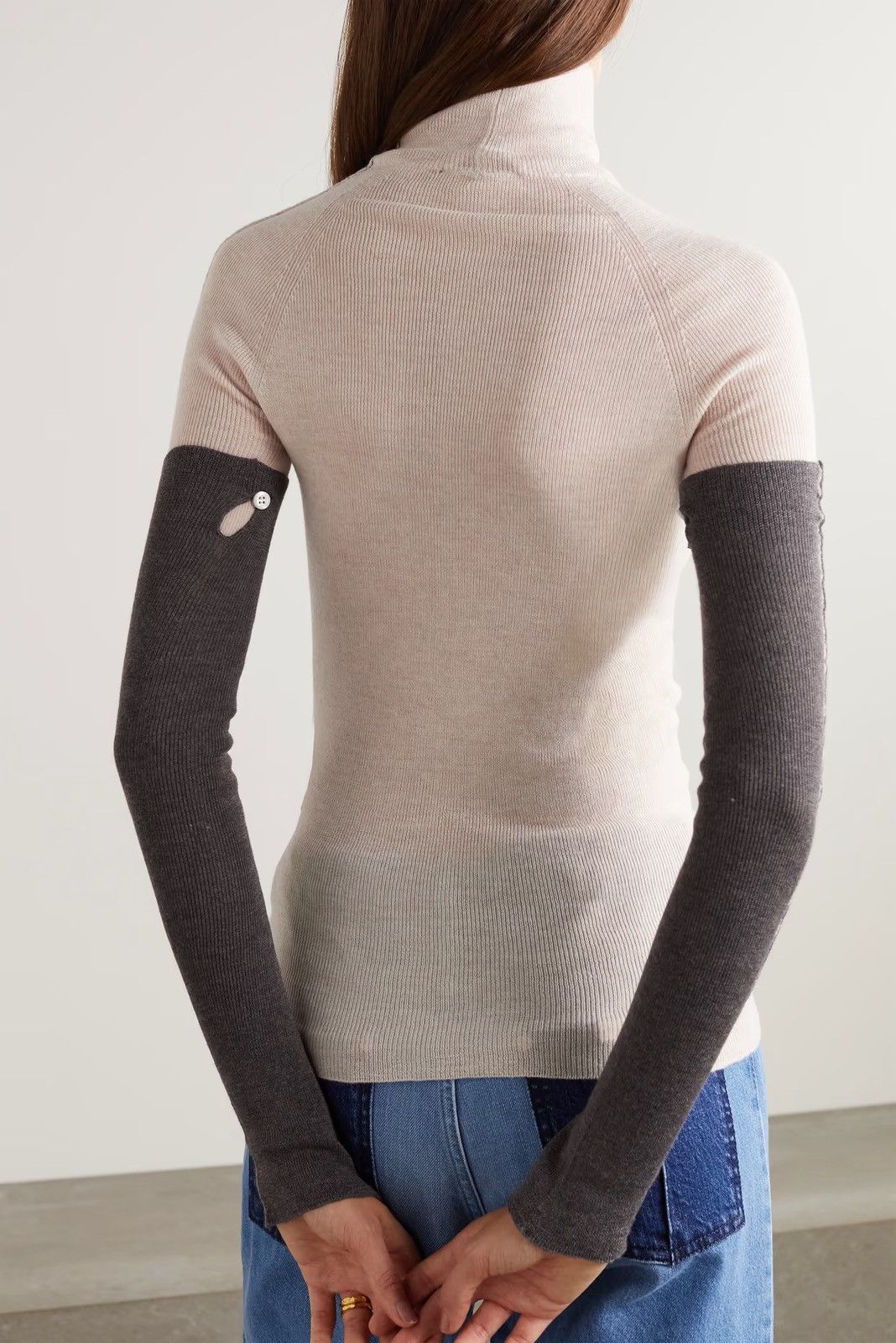 Peter Do Peter Do combo sleeve turtle neck sweater beige Size M Size M / US 6-8 / IT 42-44 - 2 Thumbnail