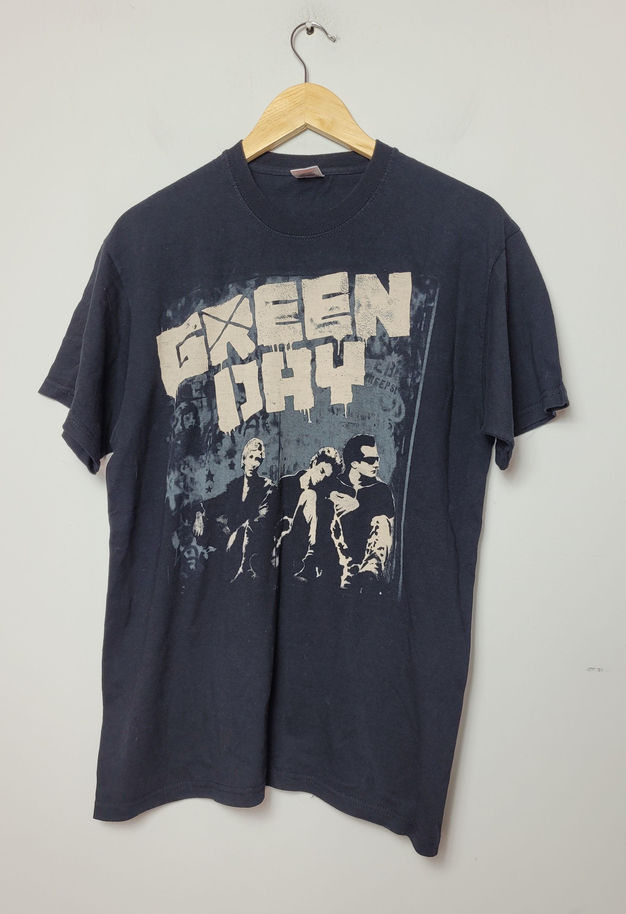 BAY ISLAND GREEN DAY Green Day Band T-Shirt, Men's Medium cotton black type Vintage Second Hand
