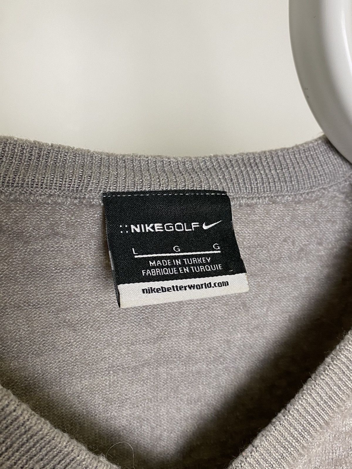 Nike × Vintage Nike vintage light grey sweater vest tennis small swoosh Size US L / EU 52-54 / 3 - 4 Thumbnail