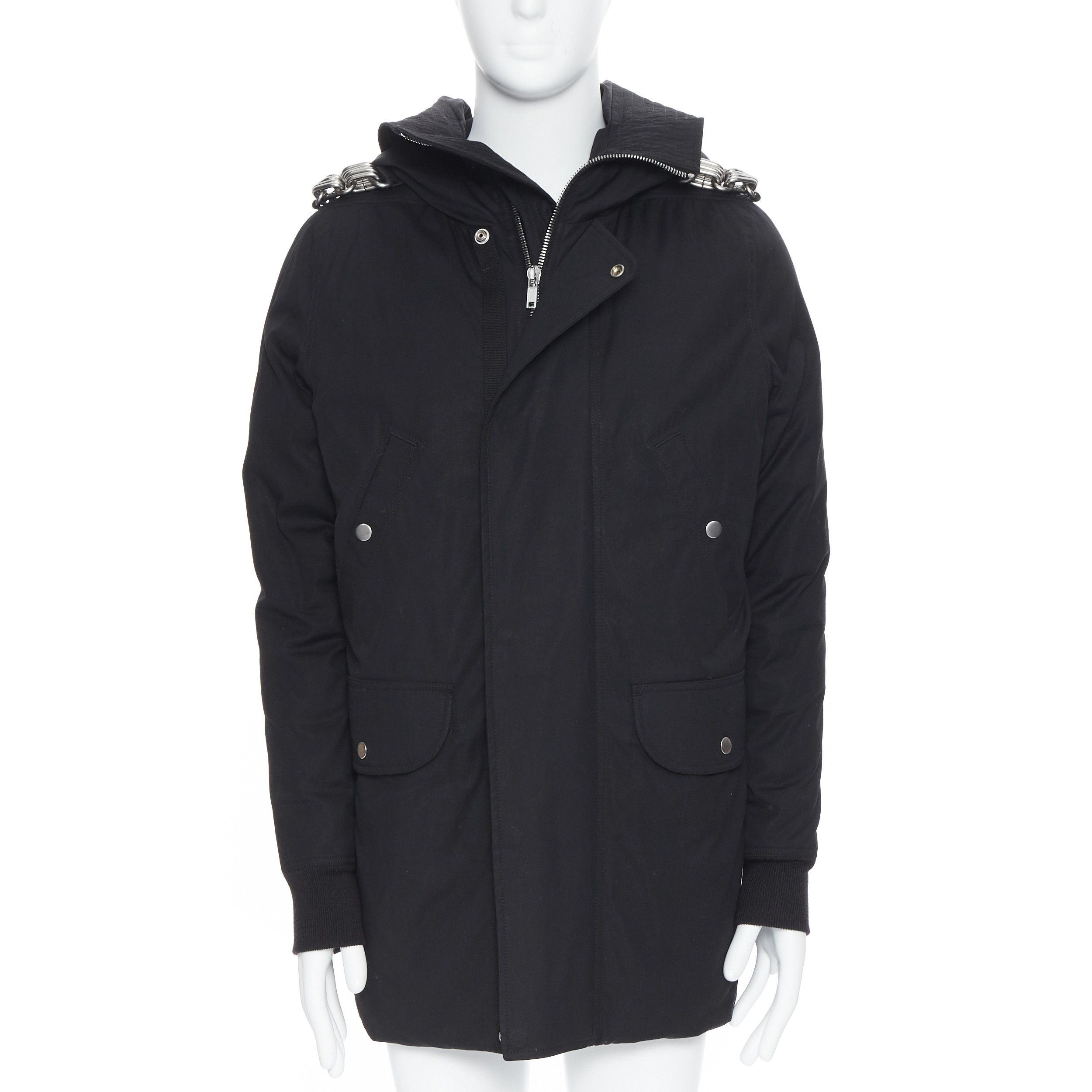 image of New Rick Owens Aw 2019 Larry Jumbo Parka Chained Goose Down Padded Puffer It40 S in Black, Women's 