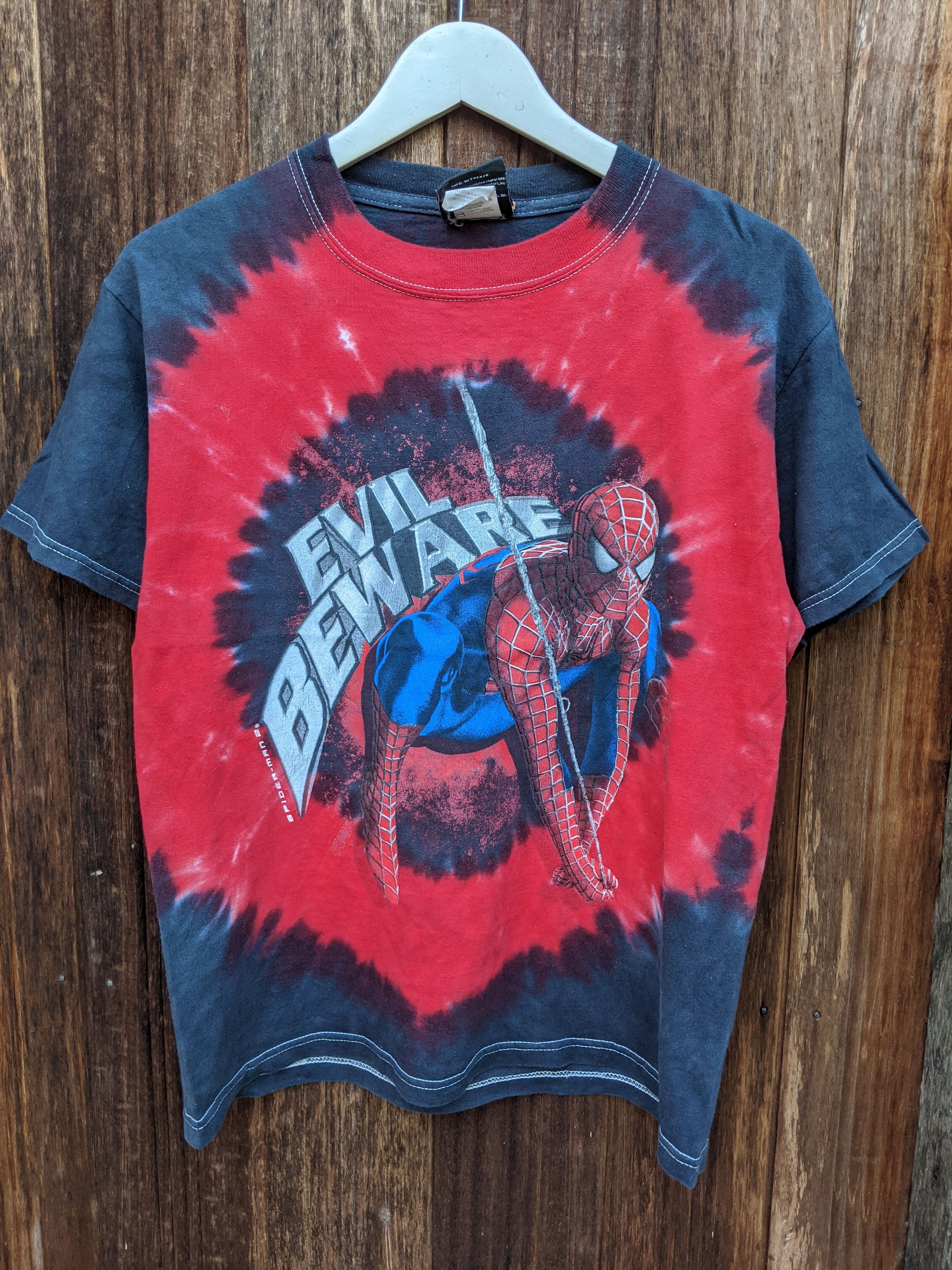 Marvel Comics × Vintage Vintage early 00s marvel Spiderman tie dye Size US XL / EU 56 / 4 - 1 Thumbnail
