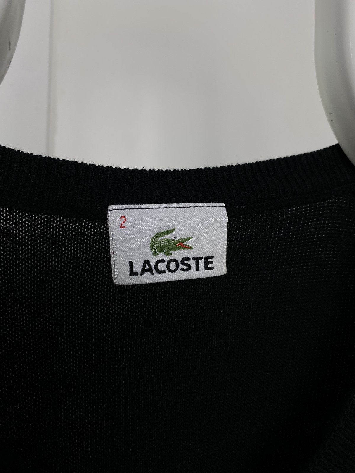 Lacoste × Vintage Lacoste vintage black sweater woollen vest small logo Size US S / EU 44-46 / 1 - 3 Thumbnail