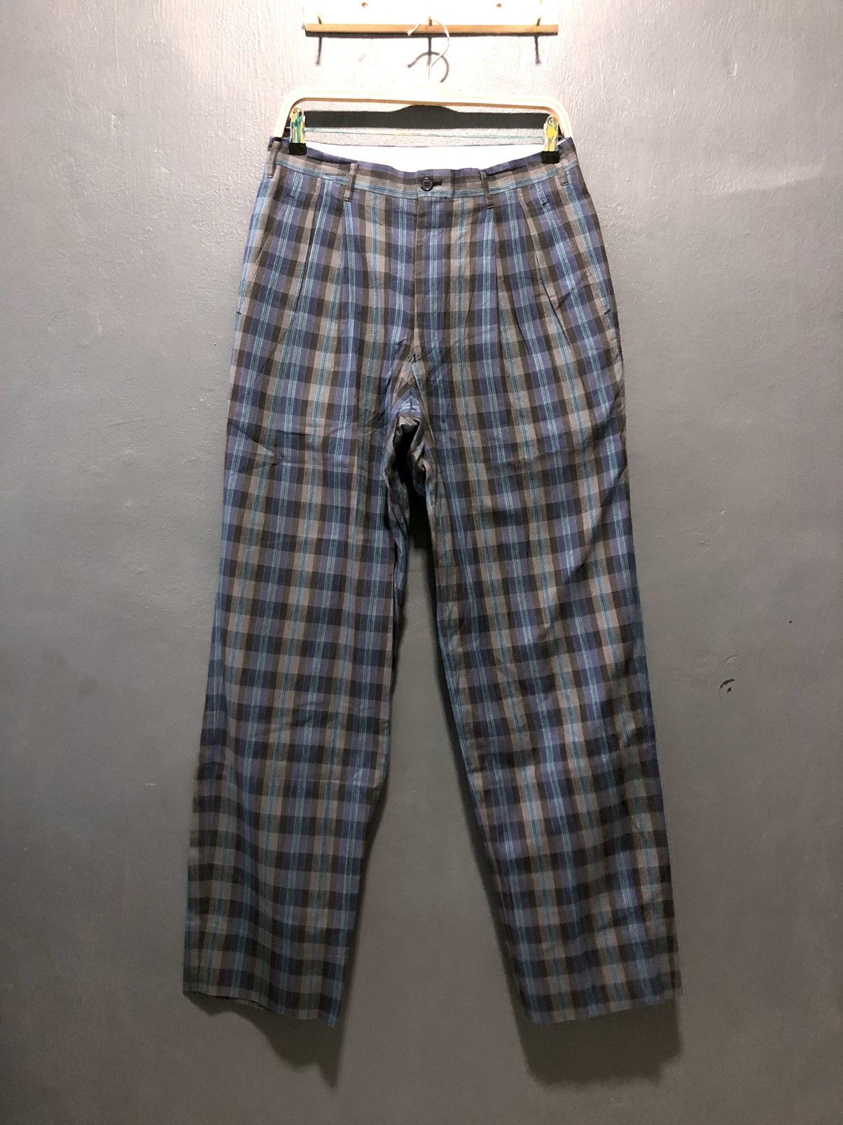 VINTAGE CHRISTIAN DIOR MONSIEUR PLAID CHEKERED CROPPED PANTS