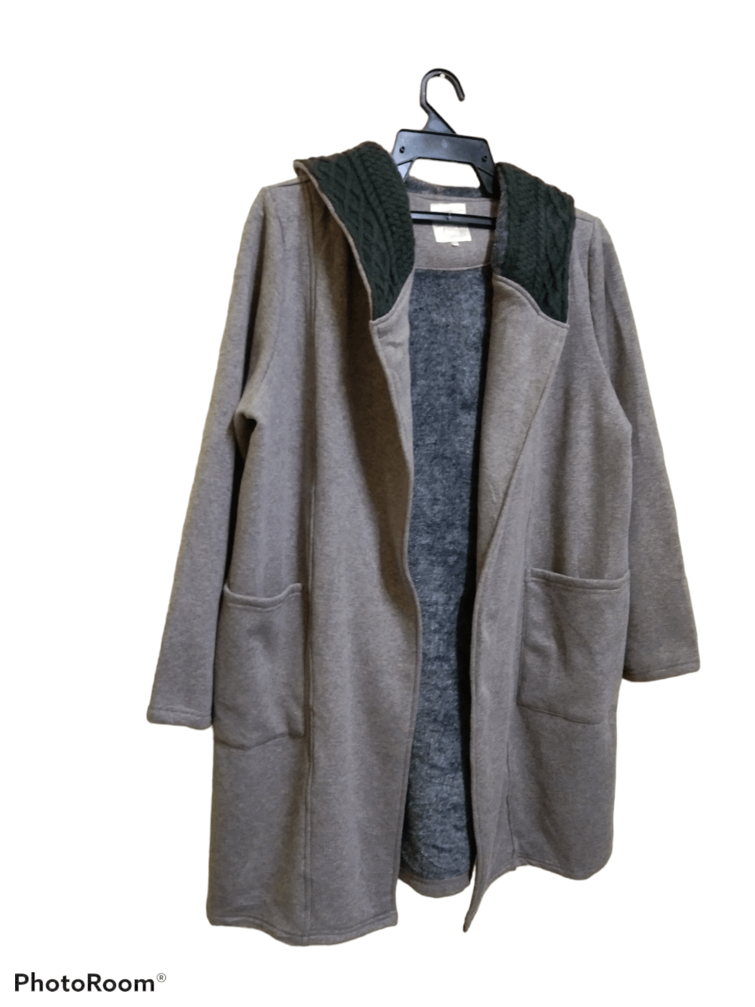 Japanese Brand LONG LINE OPEN FRONT CARDIGAN WITH HOODIE Size M / US 6-8 / IT 42-44 - 2 Thumbnail