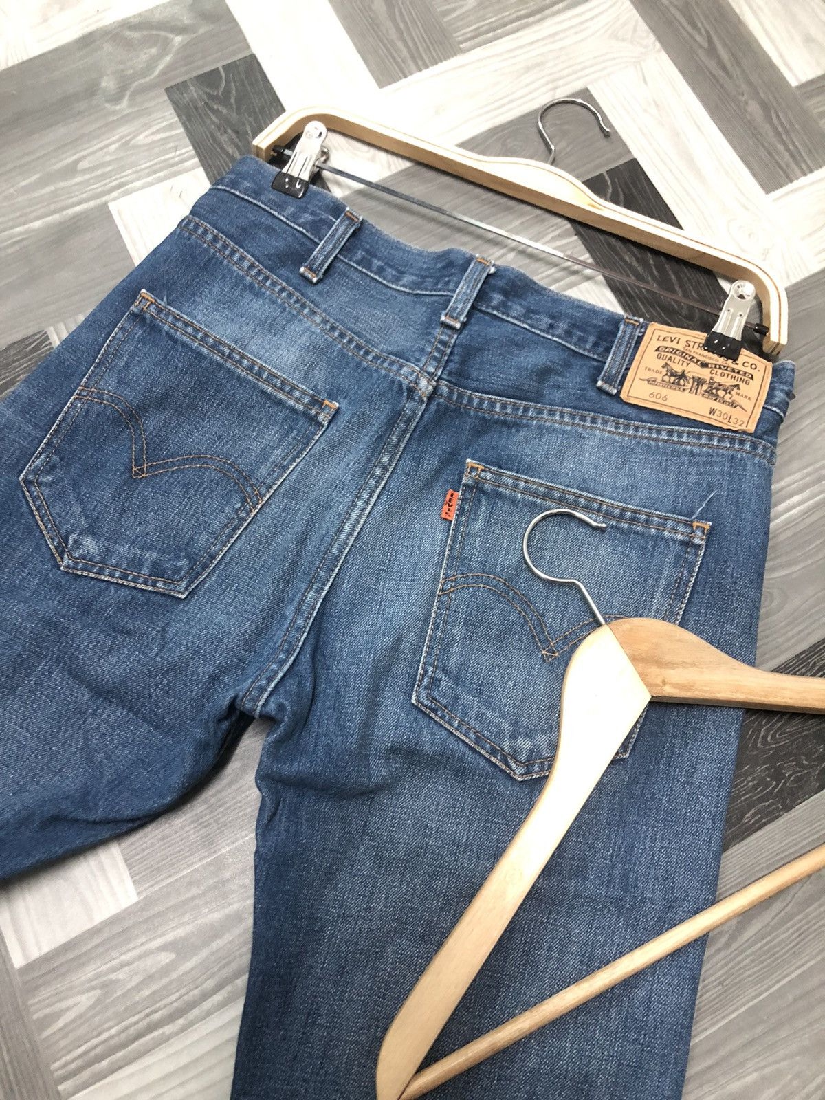 Levi's × Levi's Vintage Clothing × Vintage VINTAGE LEVIS (LVC) 606 OREN TAB BIG E BLUE WASH DENIM JEANS Size US 30 / EU 46 - 7 Thumbnail