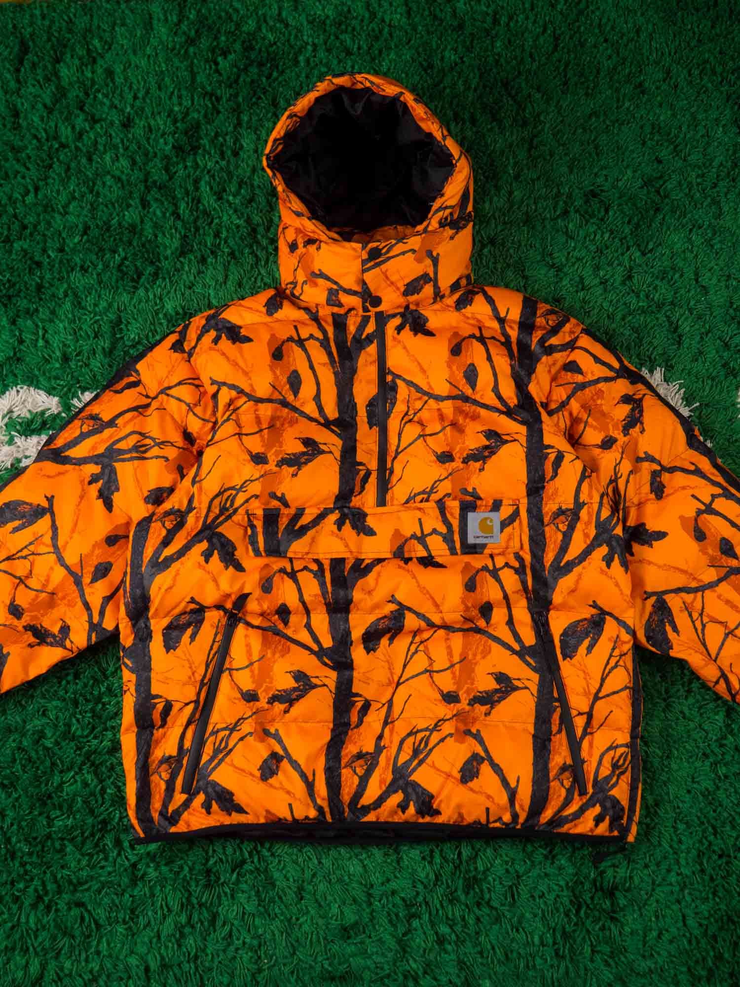 image of Carhartt Wip Puffer Jacket Jones Pullover Camo Real Tree in Orange Camo, Men's (Size Medium)