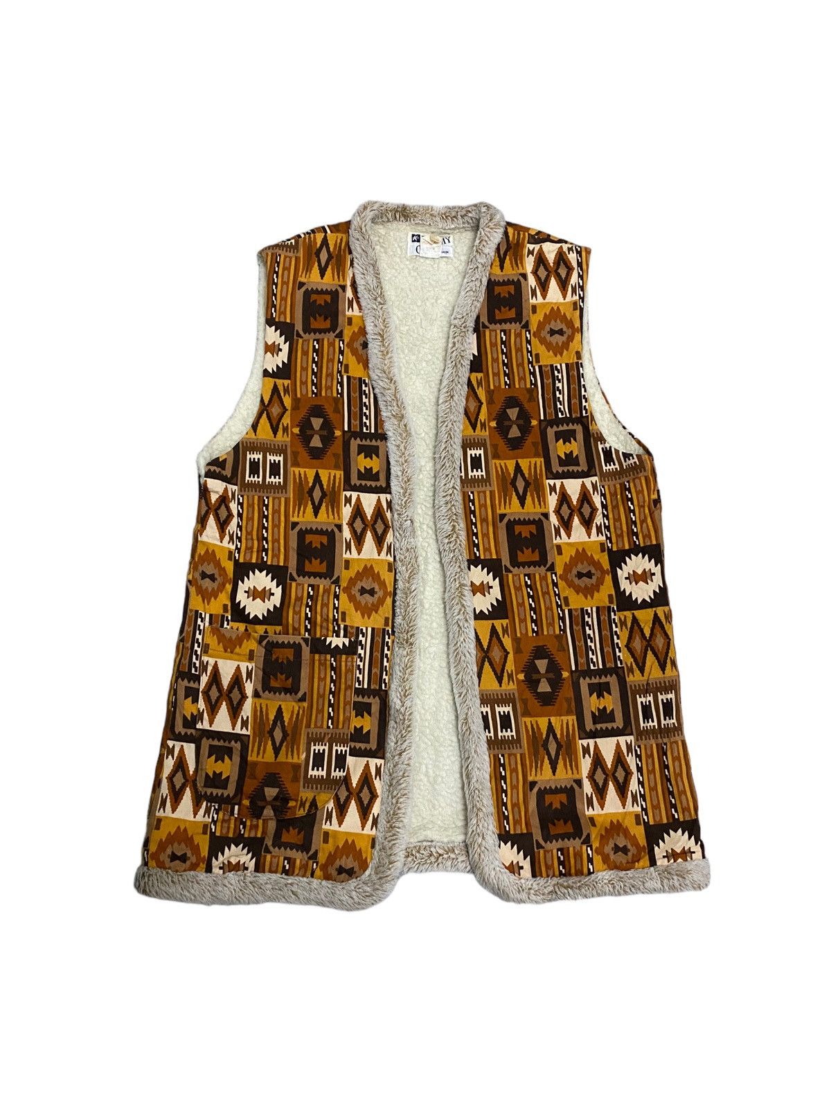Japanese Brand × Vintage Vintage Quilmy Navajo Sherpa Vest Jacket Size US M / EU 48-50 / 2 - 1 Thumbnail