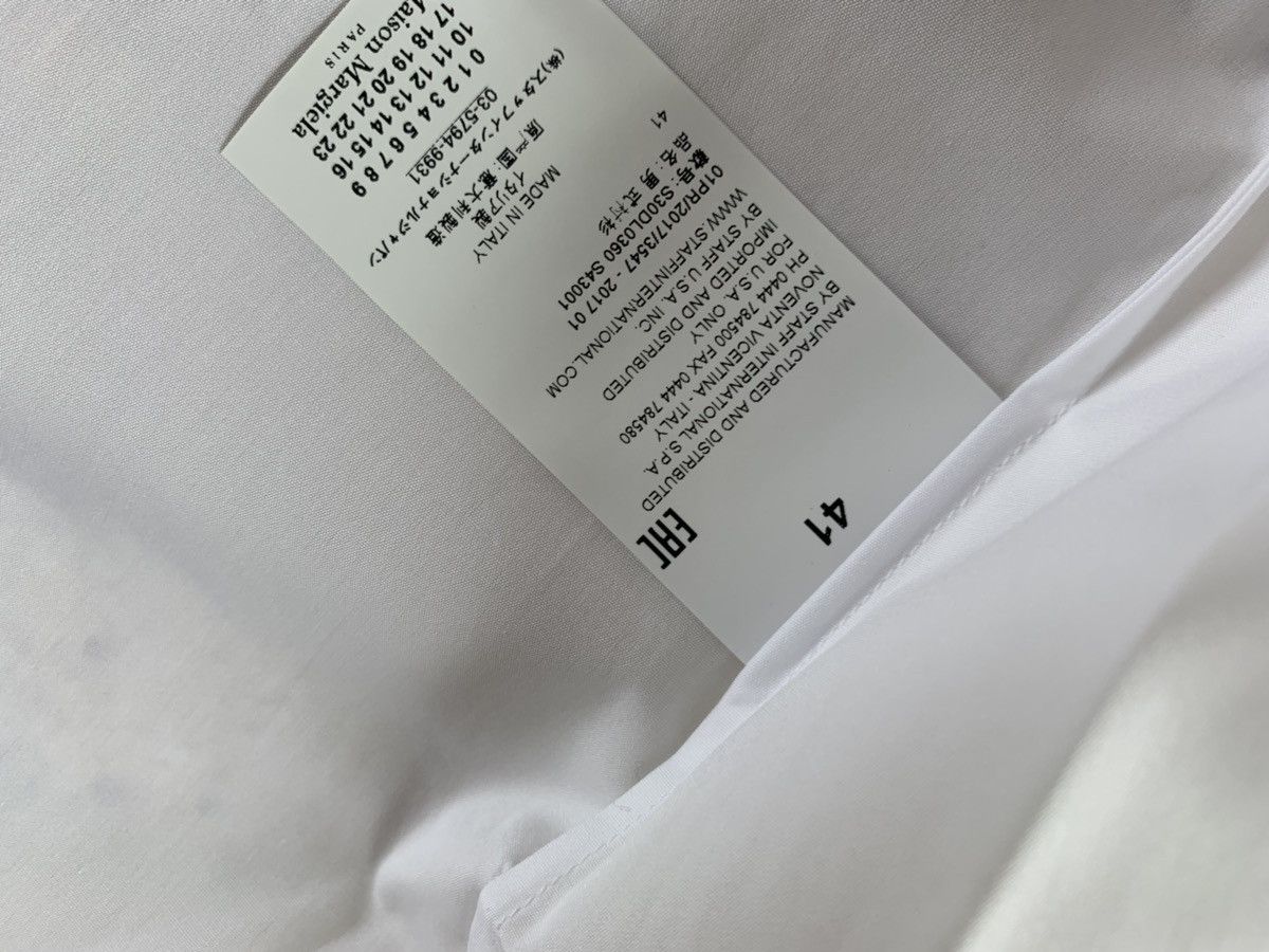 Maison Margiela White Button Up With Fox Cuff Trim Size US M / EU 48-50 / 2 - 15 Thumbnail