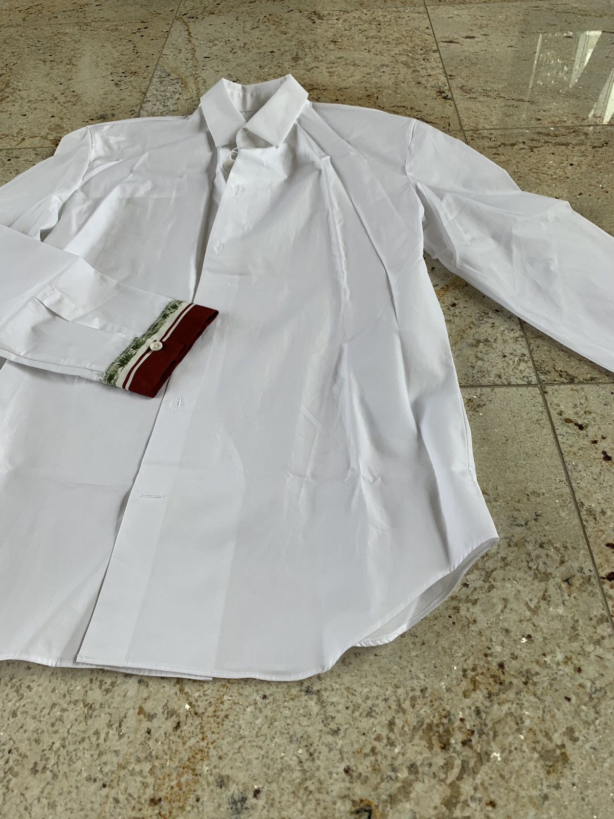 Maison Margiela White Button Up With Fox Cuff Trim Size US M / EU 48-50 / 2 - 11 Thumbnail