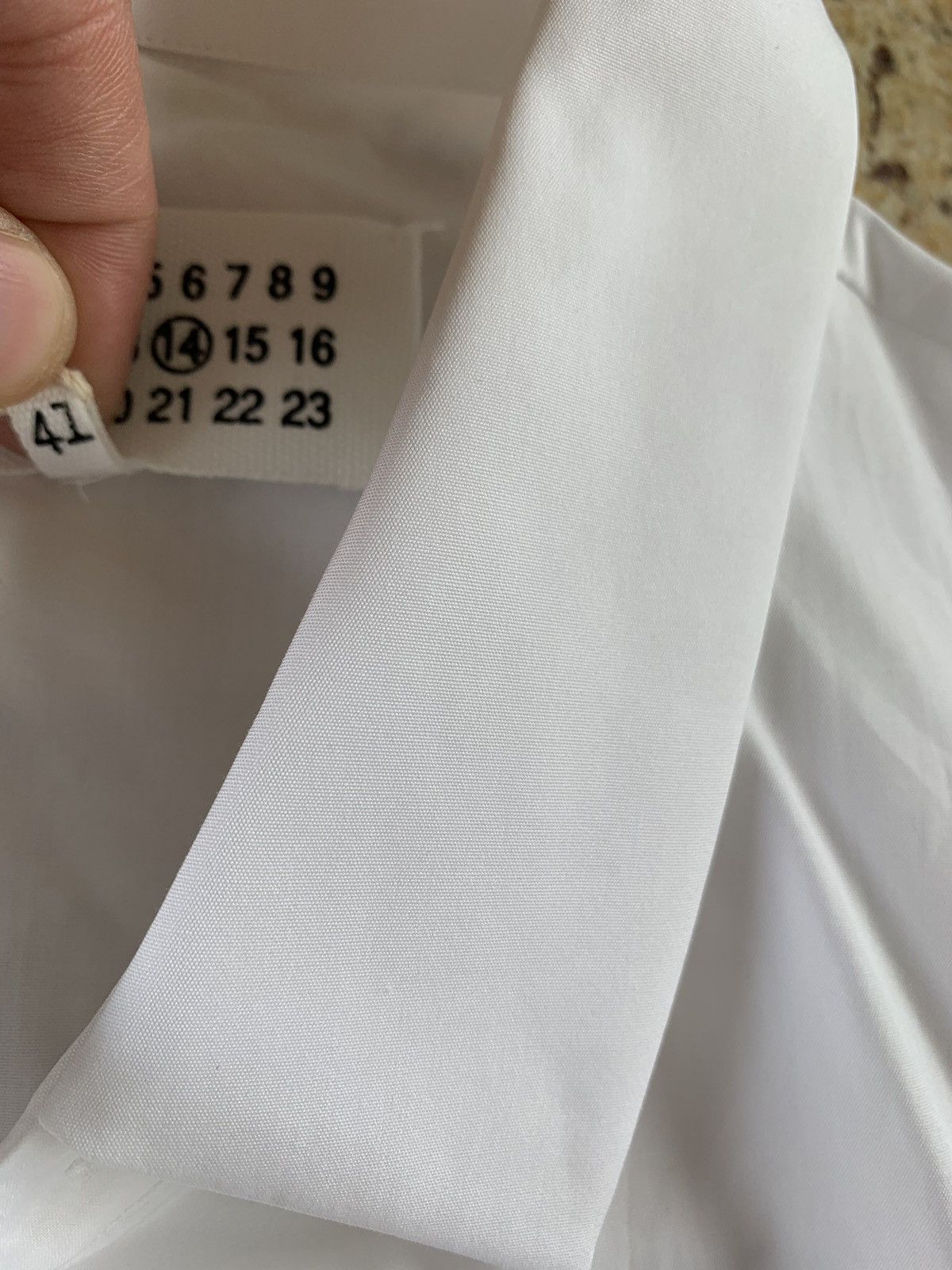 Maison Margiela White Button Up With Fox Cuff Trim Size US M / EU 48-50 / 2 - 14 Thumbnail