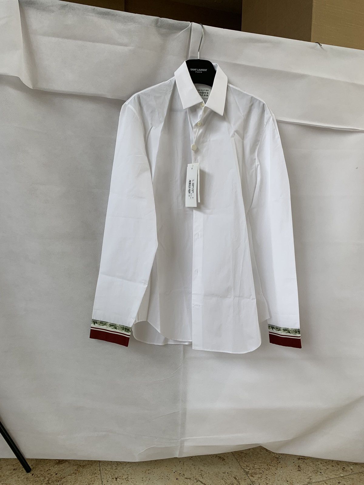Maison Margiela White Button Up With Fox Cuff Trim Size US M / EU 48-50 / 2 - 2 Thumbnail