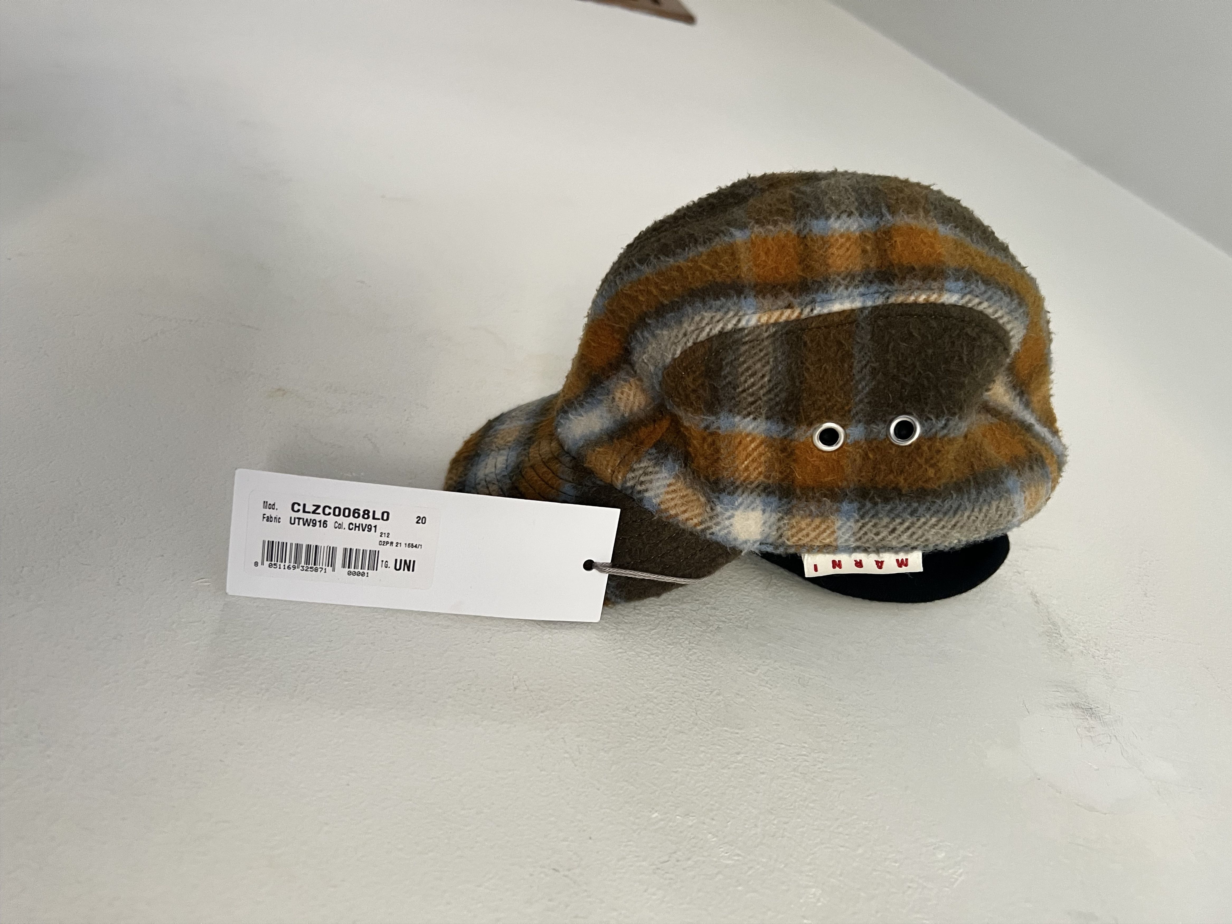 Marni Checked Wool Hat Cover Ears Size ONE SIZE - 4 Thumbnail