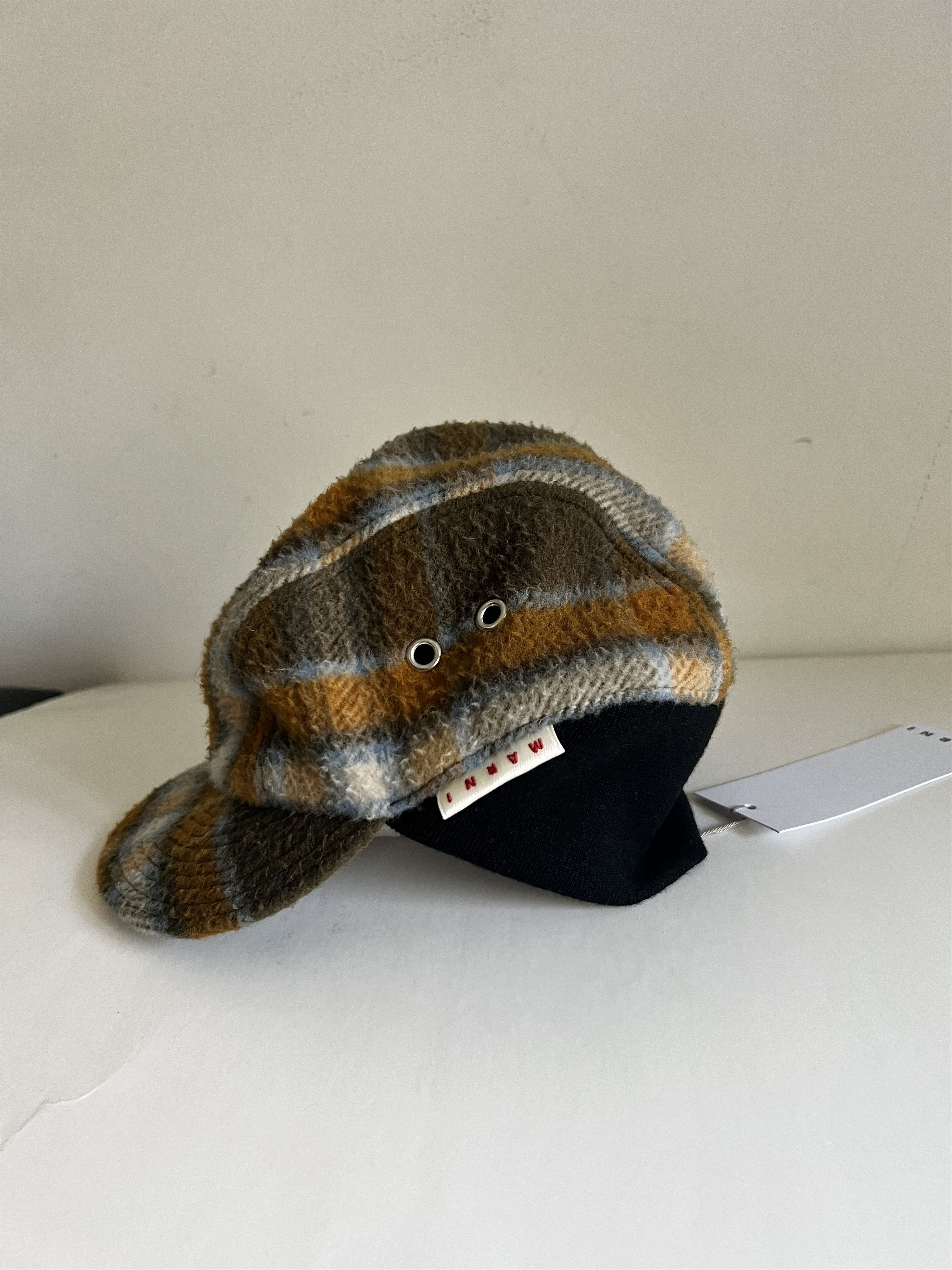 Marni Checked Wool Hat Cover Ears Size ONE SIZE - 5 Thumbnail