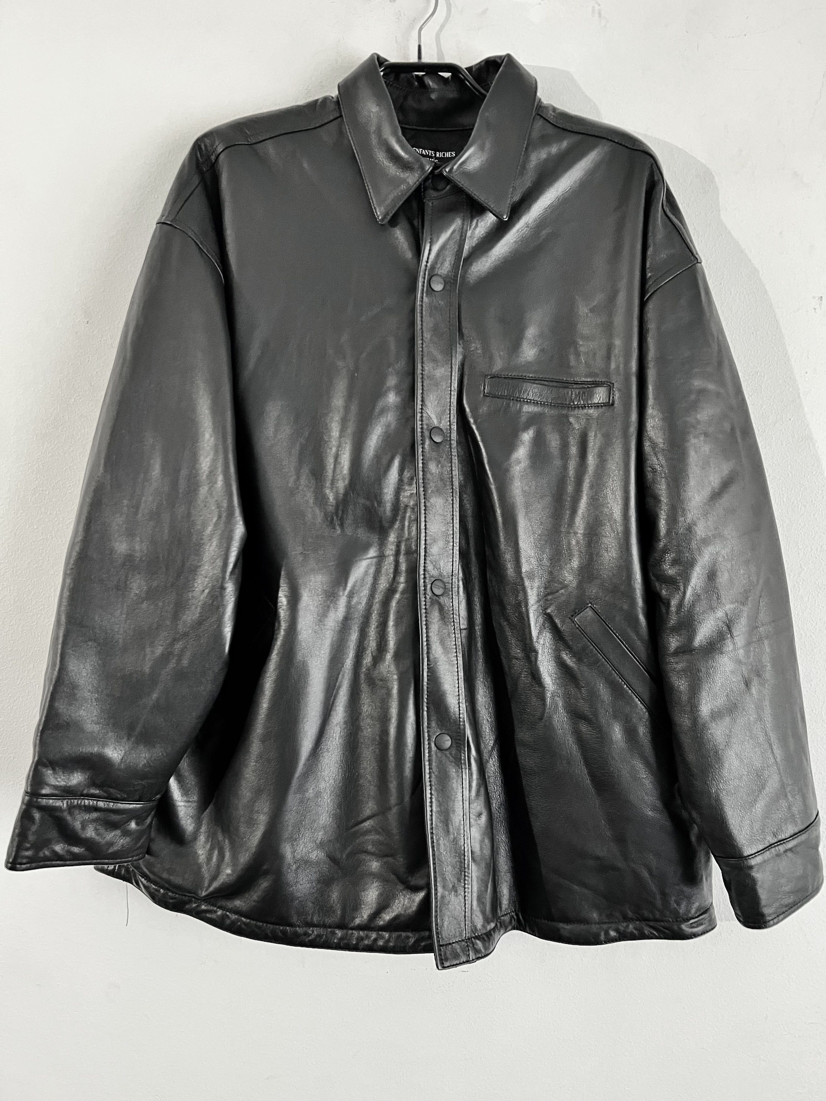 Enfants Riches Deprimes Lamb Leather Quilted Overshirt Size US XL / EU 56 / 4 - 3 Thumbnail