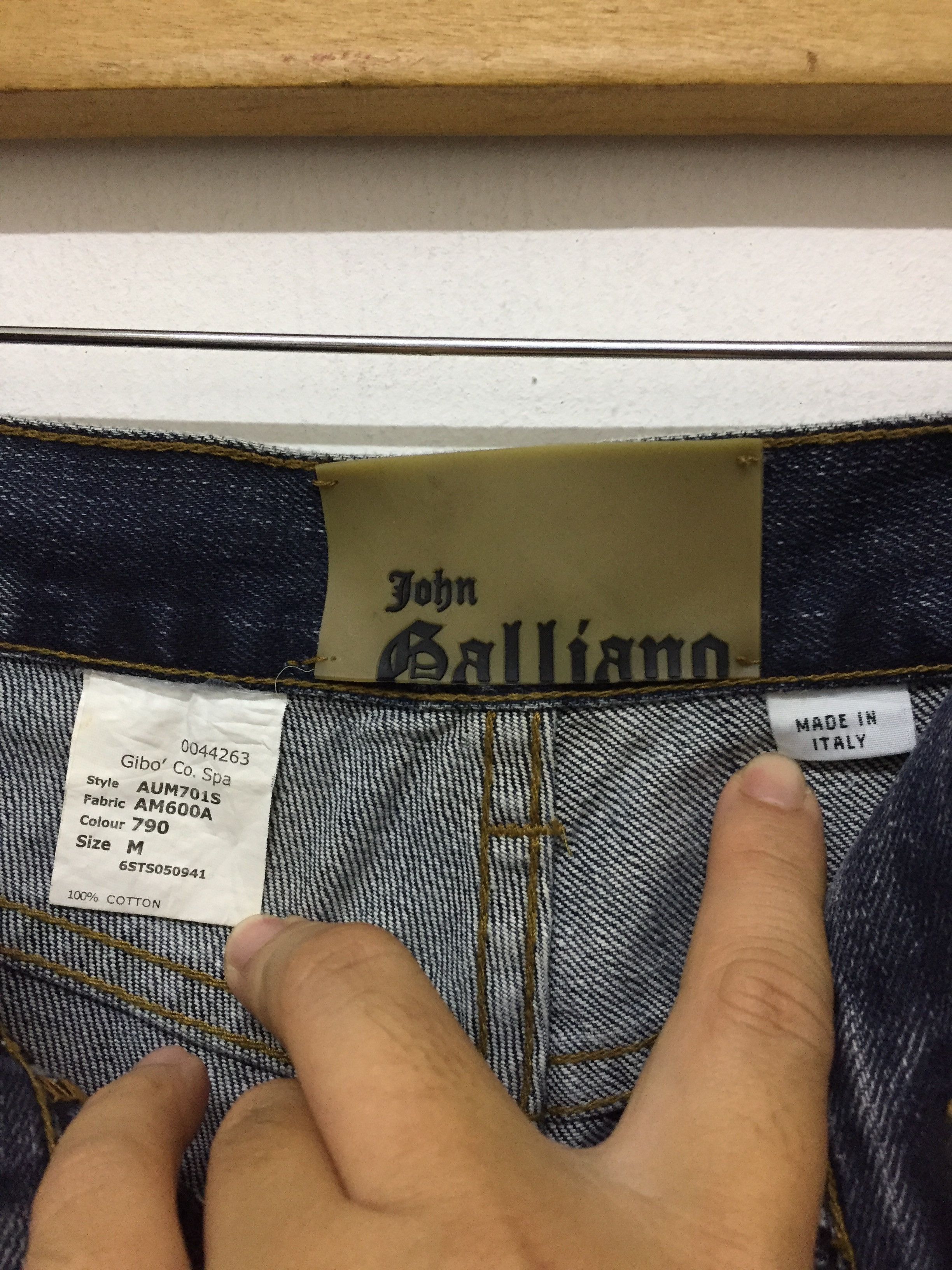 John Galliano 2006 paint Leather stripe 6 pocket pants Size US 31 - 10 Thumbnail