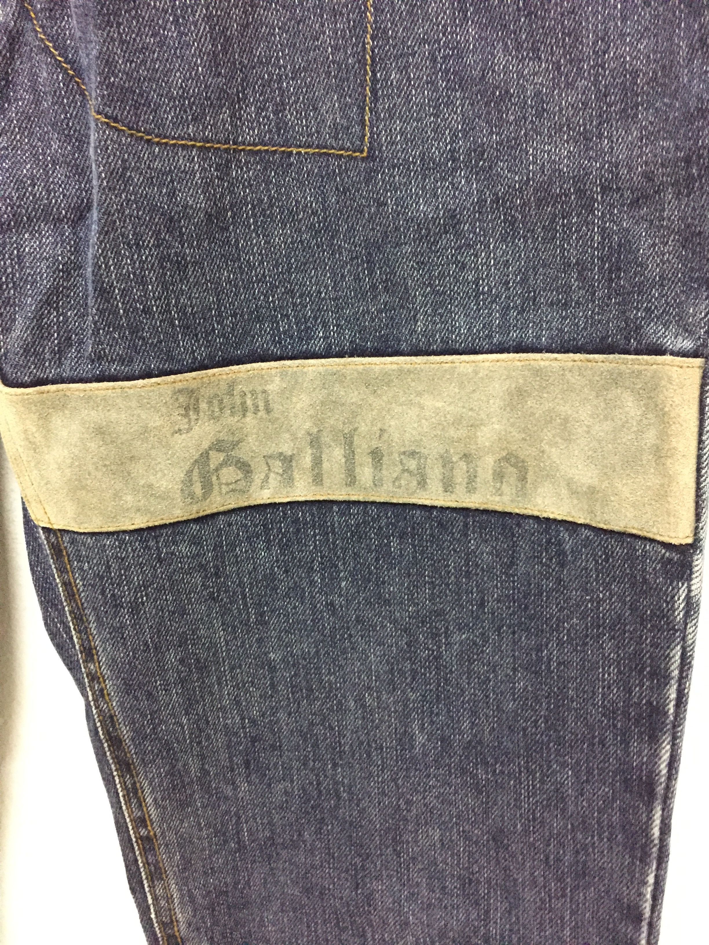 John Galliano 2006 paint Leather stripe 6 pocket pants Size US 31 - 5 Thumbnail
