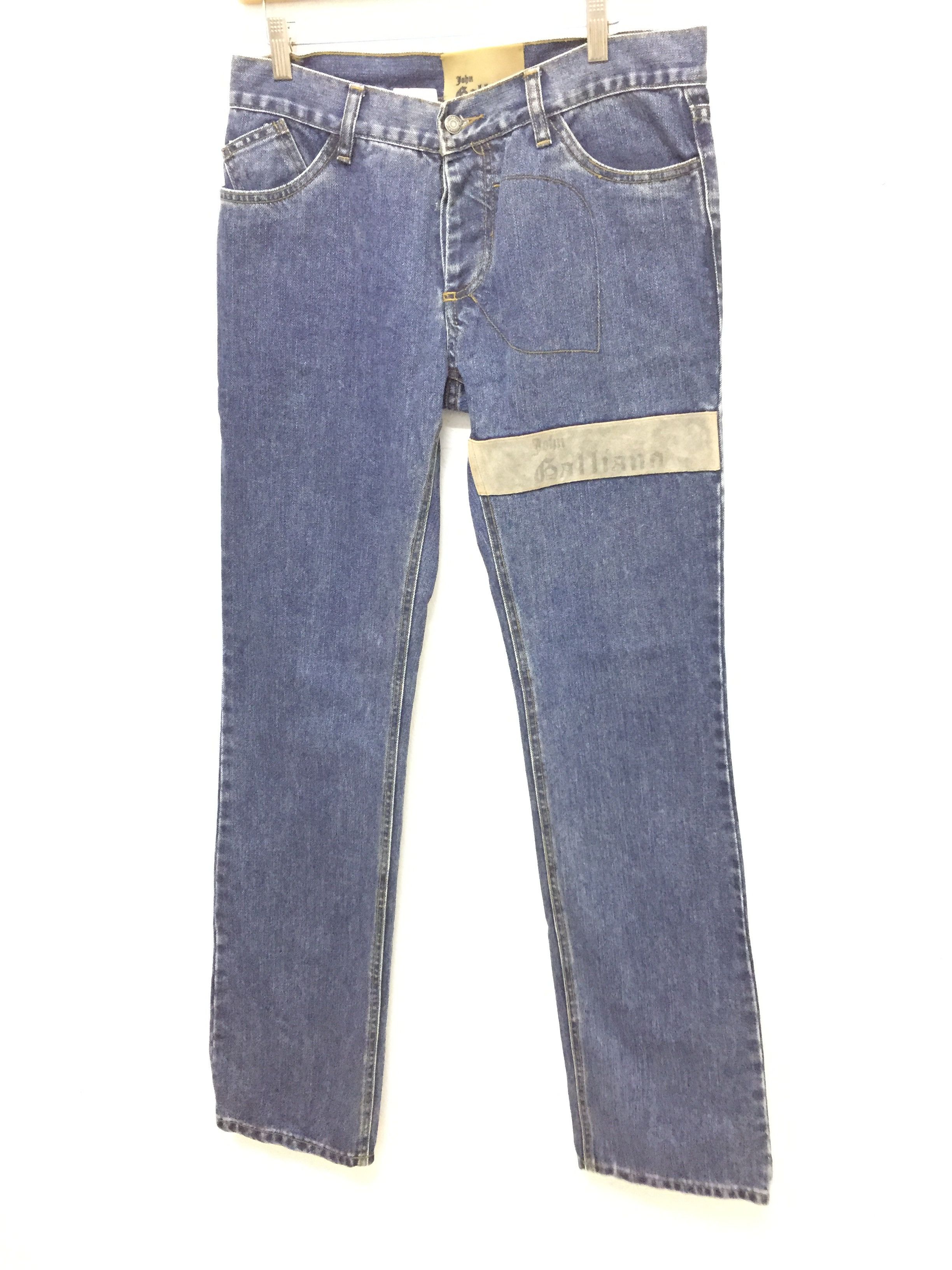 John Galliano 2006 paint Leather stripe 6 pocket pants Size US 31 - 1 Thumbnail