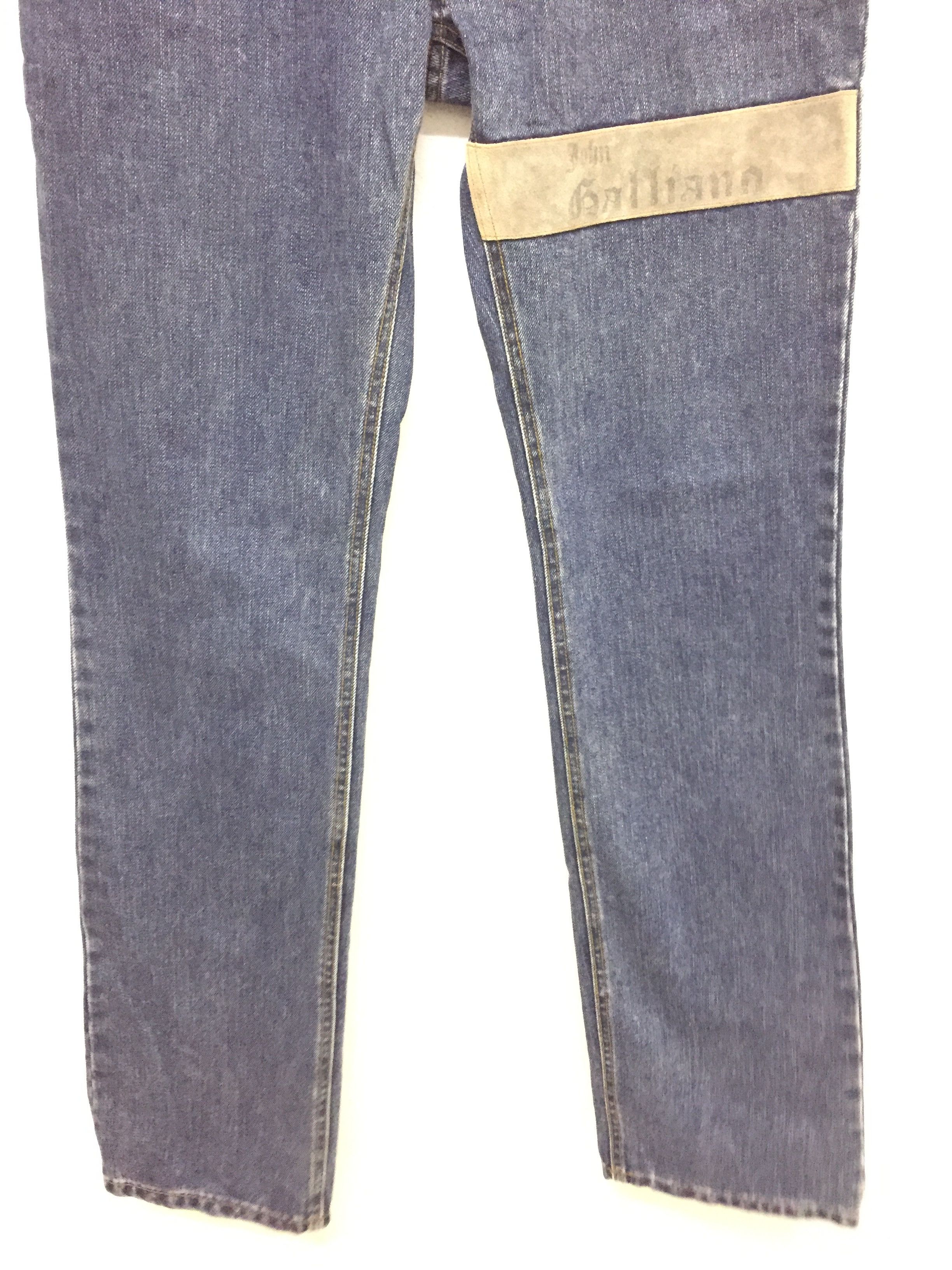 John Galliano 2006 paint Leather stripe 6 pocket pants Size US 31 - 4 Thumbnail