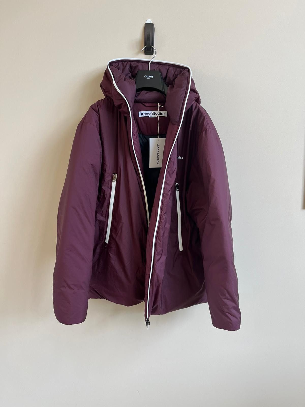 Acne Studios Full Zip Down Jacket FN-MN-OUTW000584 in Burgundy Size US S / EU 44-46 / 1 - 7 Thumbnail