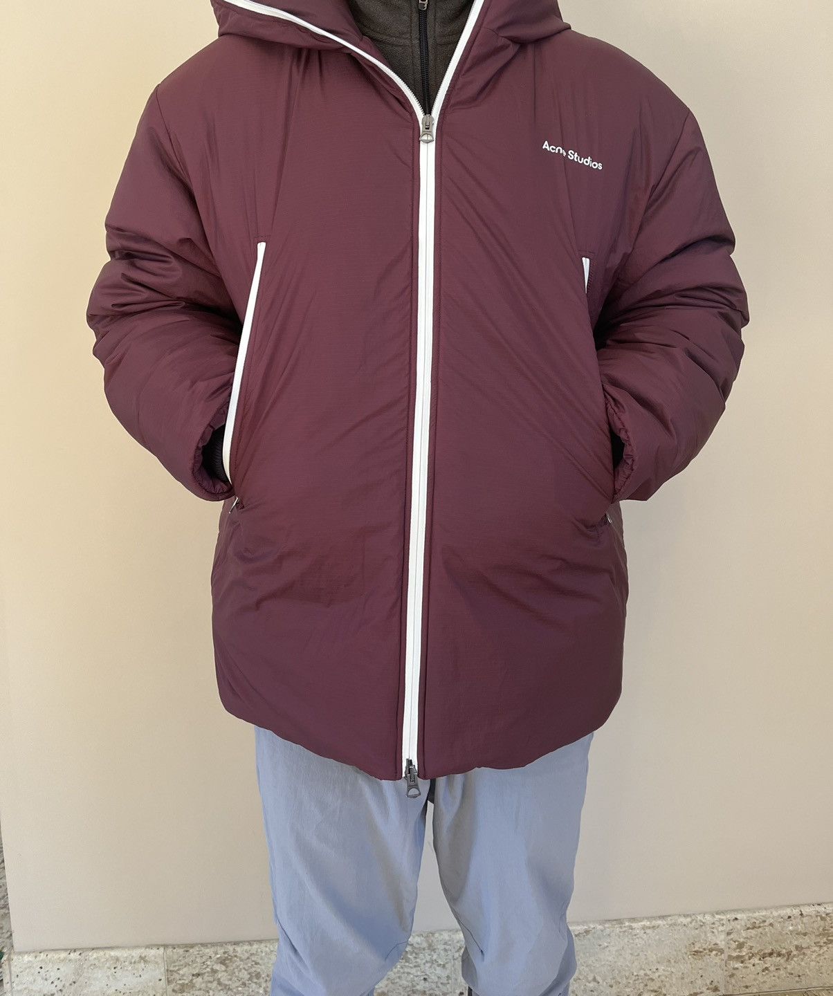 Acne Studios Full Zip Down Jacket FN-MN-OUTW000584 in Burgundy Size US S / EU 44-46 / 1 - 21 Thumbnail