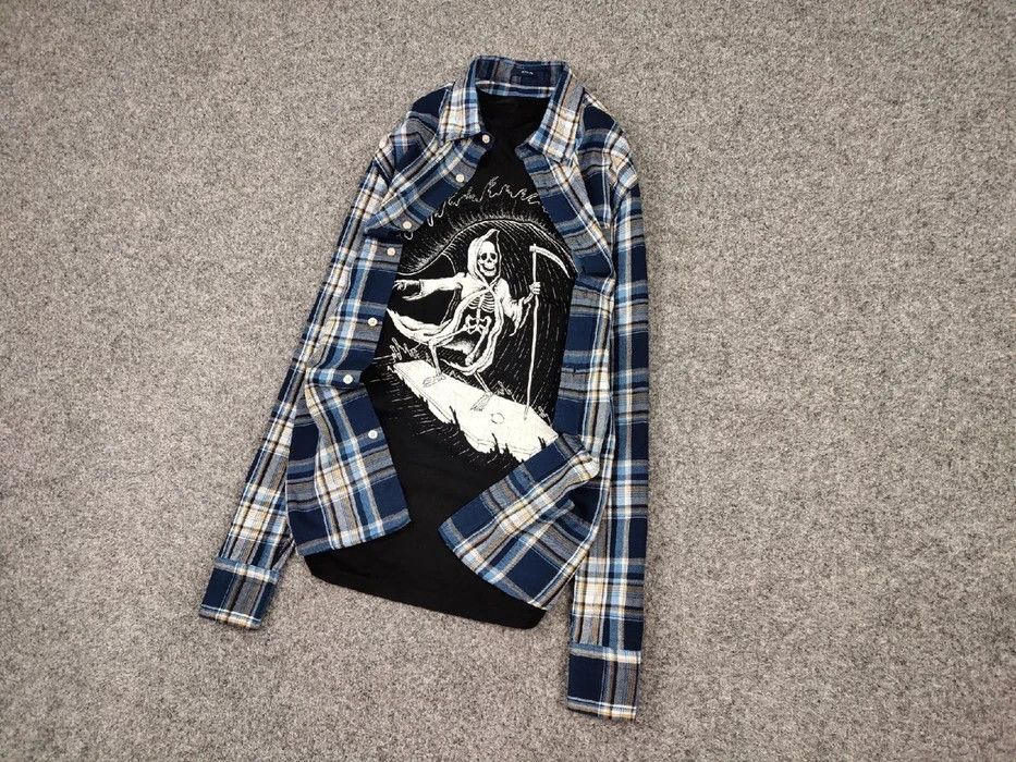 Flannel VTG needles Scott Style Y2K Flannel Shirt checkered Kapital Size US M / EU 48-50 / 2 - 2 Thumbnail