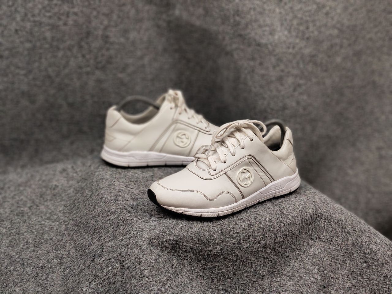 Gucci Gucci Authentic Miro Soft Casual White logo Leather Sneakers Size US 5.5 / EU 38 - 14 Thumbnail