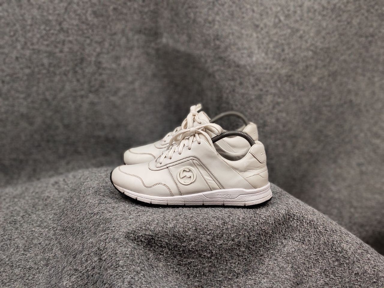 Gucci Gucci Authentic Miro Soft Casual White logo Leather Sneakers Size US 5.5 / EU 38 - 11 Thumbnail