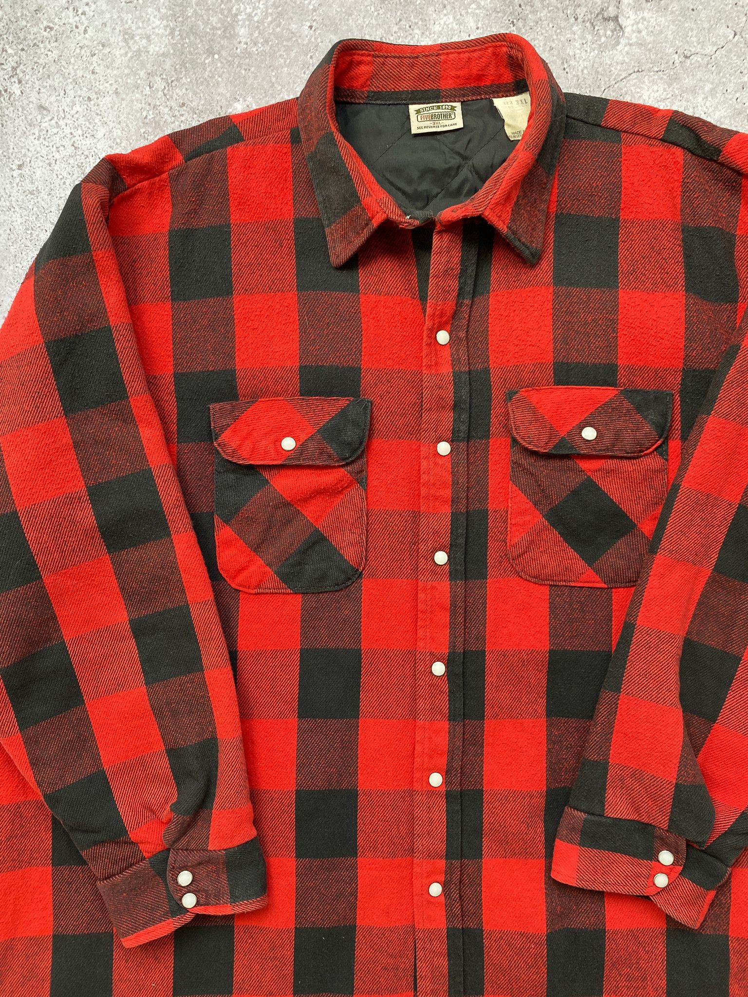 FiveBrother Five Brother Vintage Flannel Overshirt Shirt Jacket Size US XXL / EU 58 / 5 - 4 Thumbnail