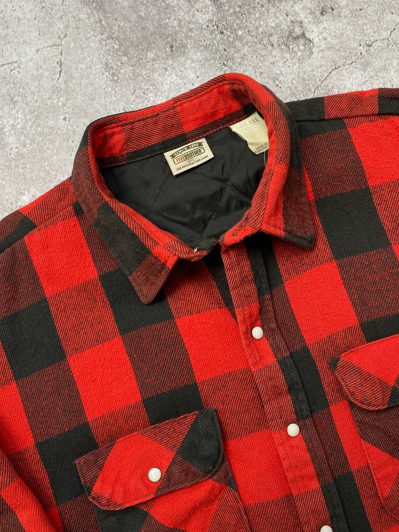 FiveBrother Five Brother Vintage Flannel Overshirt Shirt Jacket Size US XXL / EU 58 / 5 - 7 Thumbnail