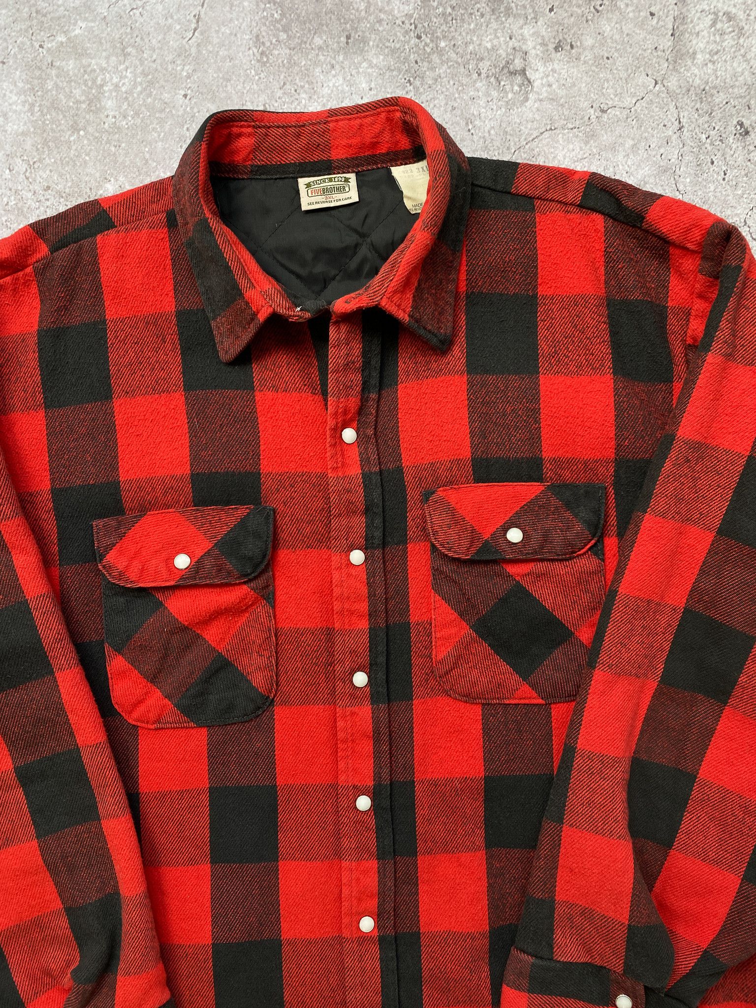 FiveBrother Five Brother Vintage Flannel Overshirt Shirt Jacket Size US XXL / EU 58 / 5 - 9 Thumbnail