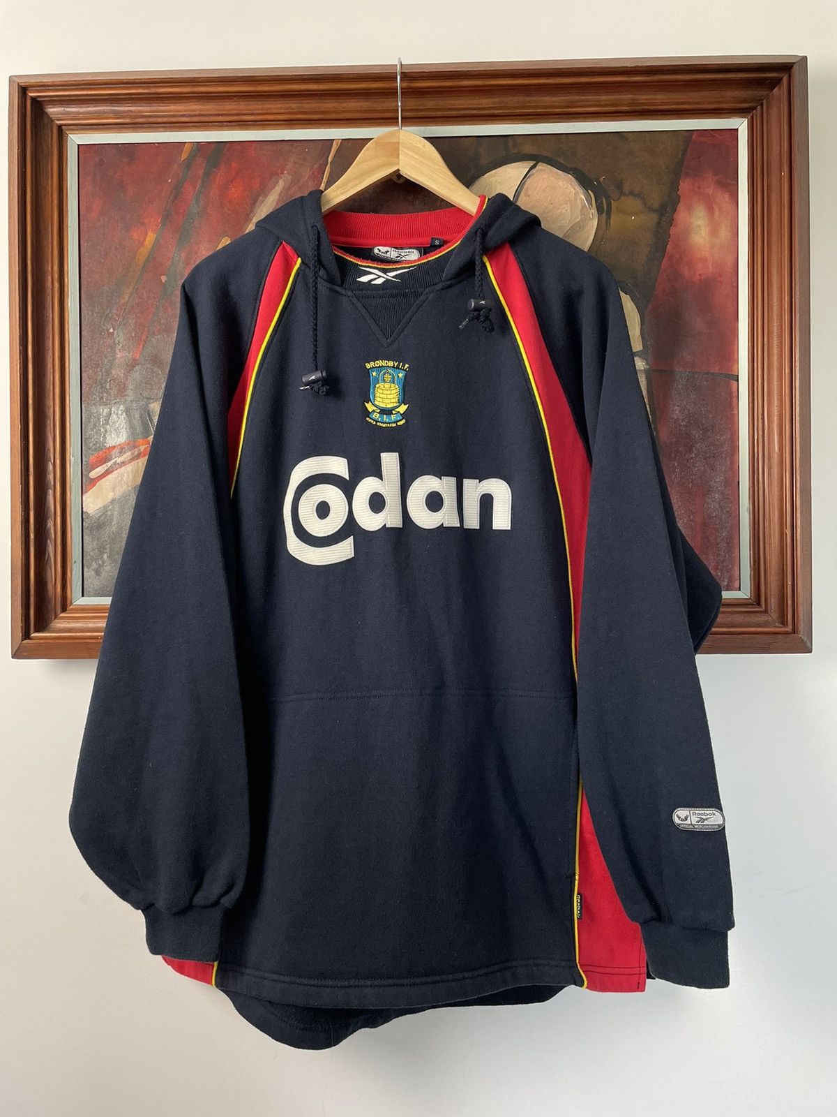 Reebok × Vintage Vintage 90s Reebok Brondby IF Hoodie Jersey Football ...