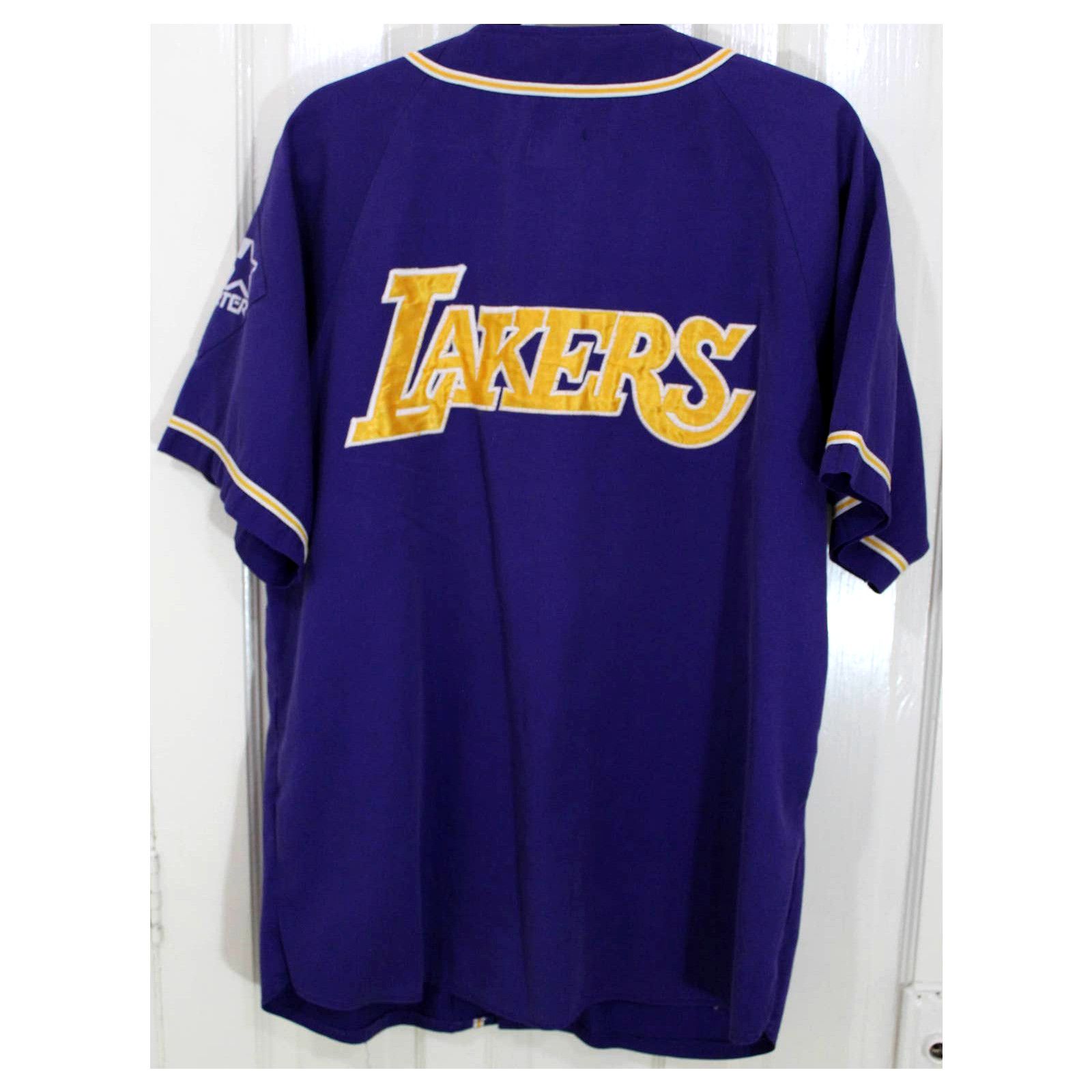 Vintage 80s Los Angeles LA Lakers T-shirt L Champion NBA Basketball Purple