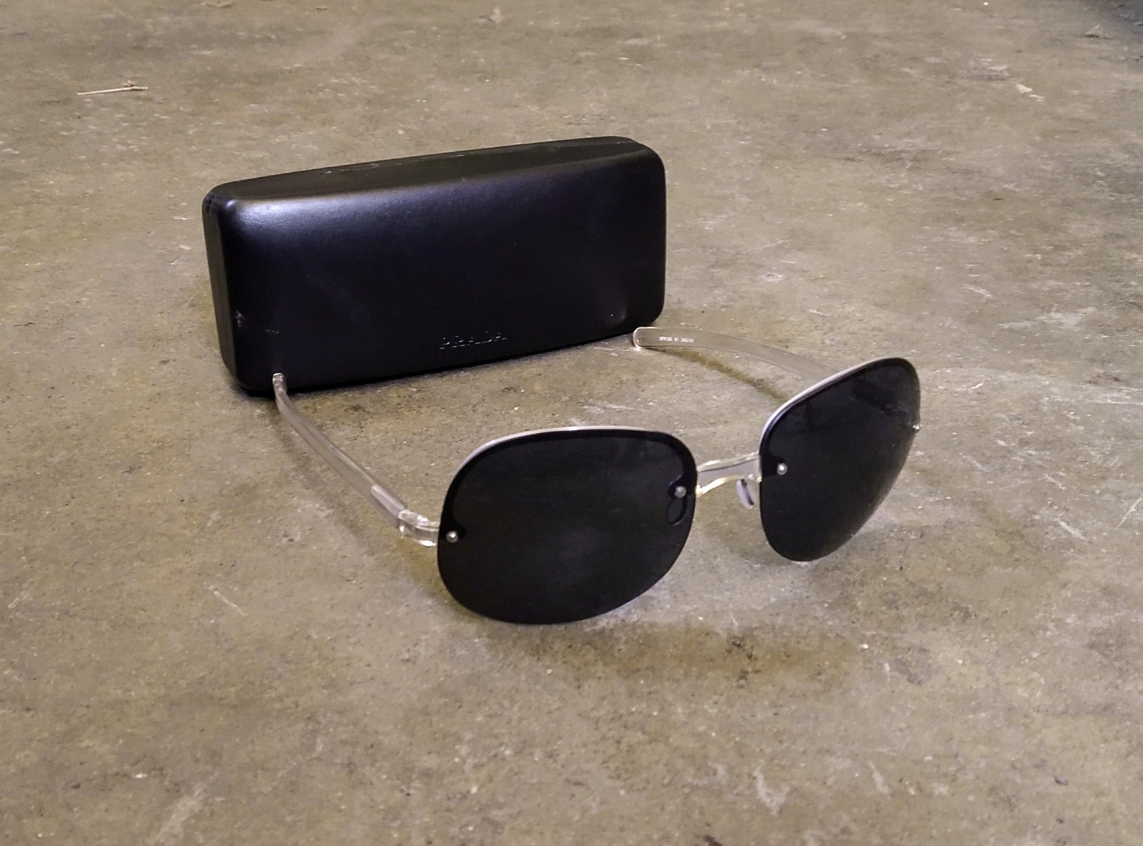 image of Prada Sunglasses Spr12B Blue Clear Italy in Blue/Clear, Men's
