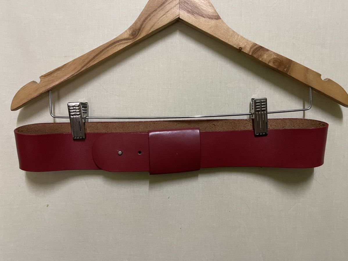 Karl Lagerfeld × Vintage Karl Lagerfeld Leather Belt Red Size ONE SIZE - 1 Thumbnail
