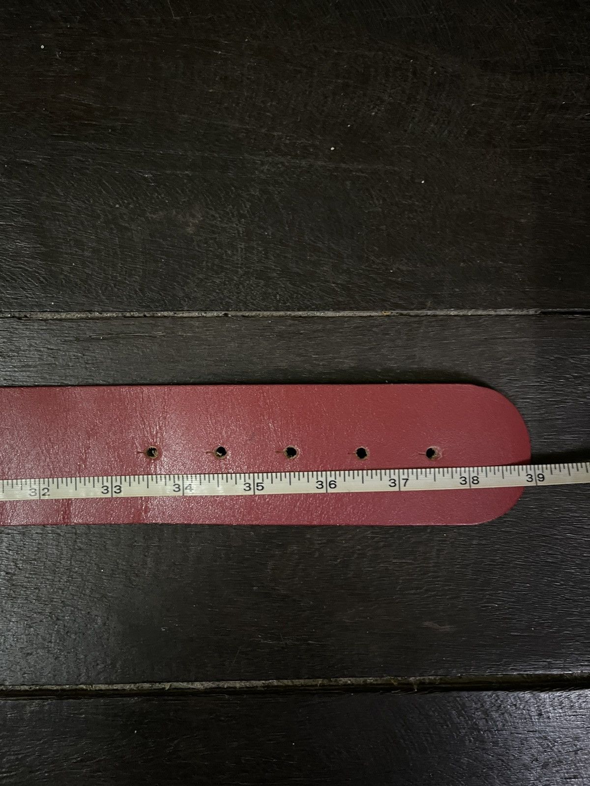 Karl Lagerfeld × Vintage Karl Lagerfeld Leather Belt Red Size ONE SIZE - 8 Thumbnail