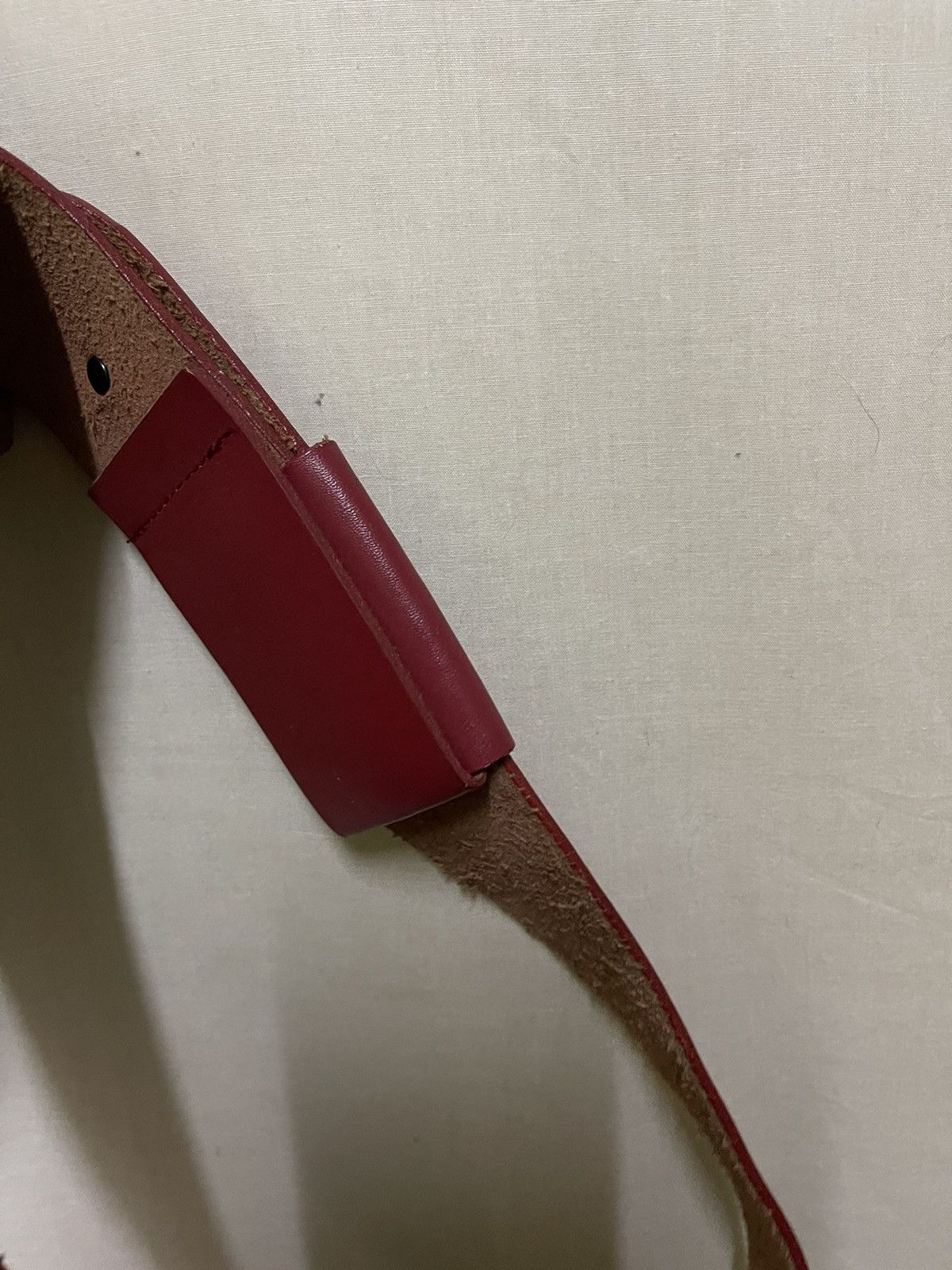 Karl Lagerfeld × Vintage Karl Lagerfeld Leather Belt Red Size ONE SIZE - 5 Thumbnail