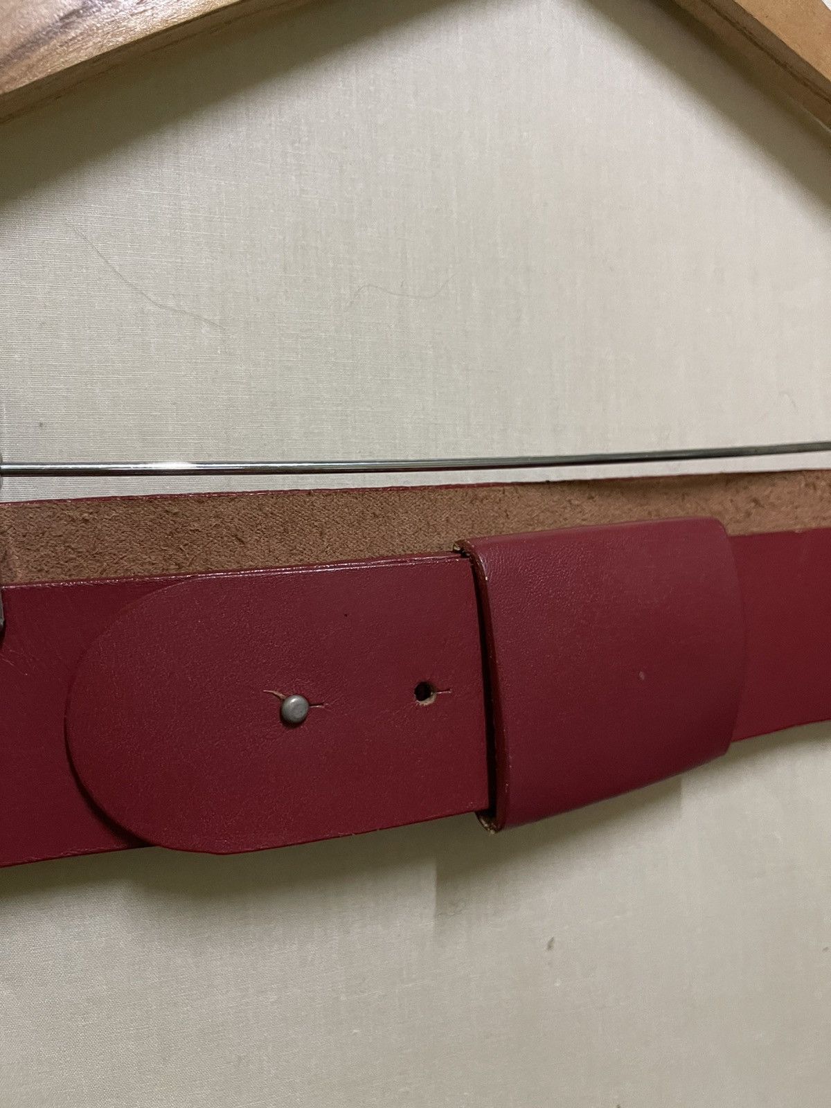Karl Lagerfeld × Vintage Karl Lagerfeld Leather Belt Red Size ONE SIZE - 2 Thumbnail